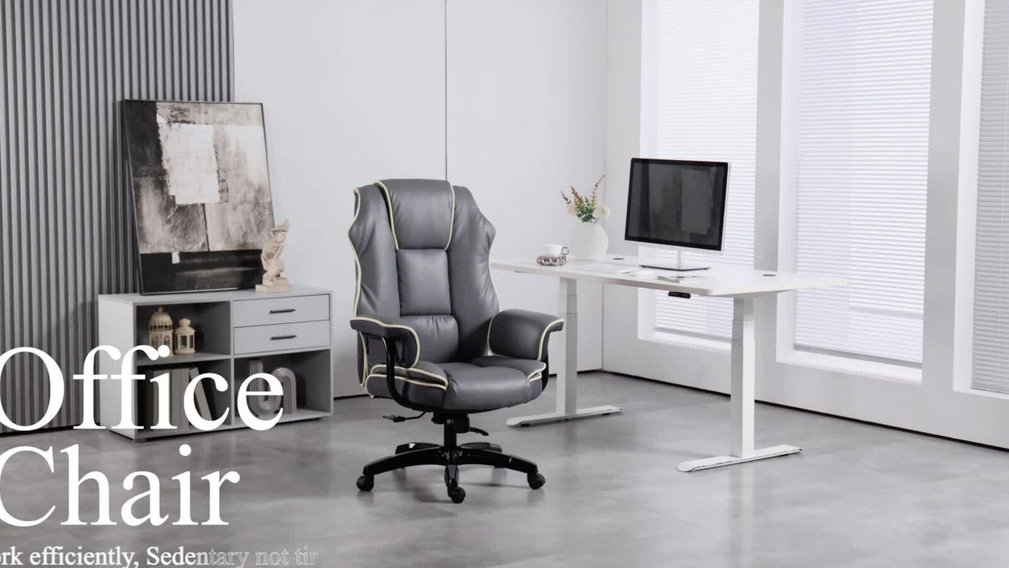 Office Chair, PU Leather Computer Desk Chair with Reclining