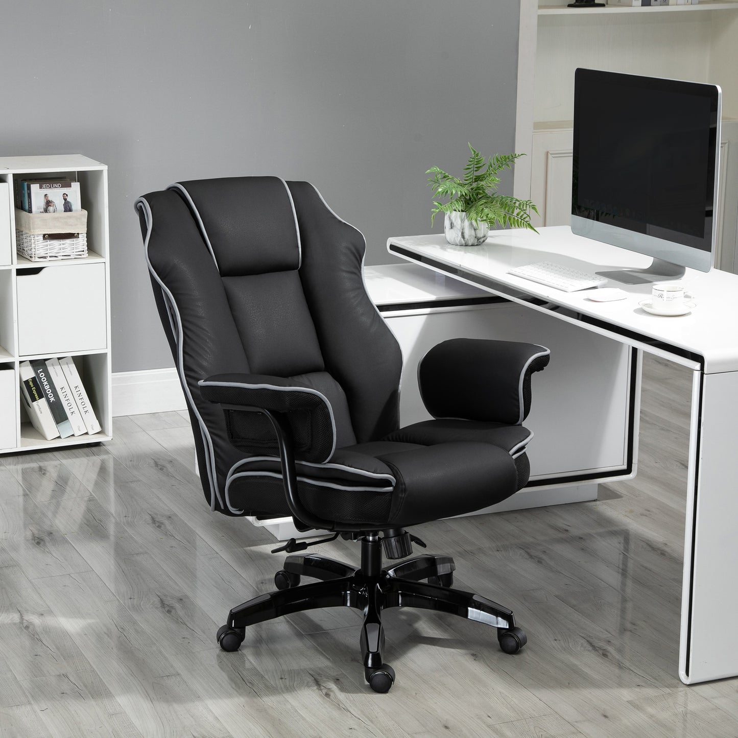 Office Chair, PU Leather Computer Desk Chair with Reclining