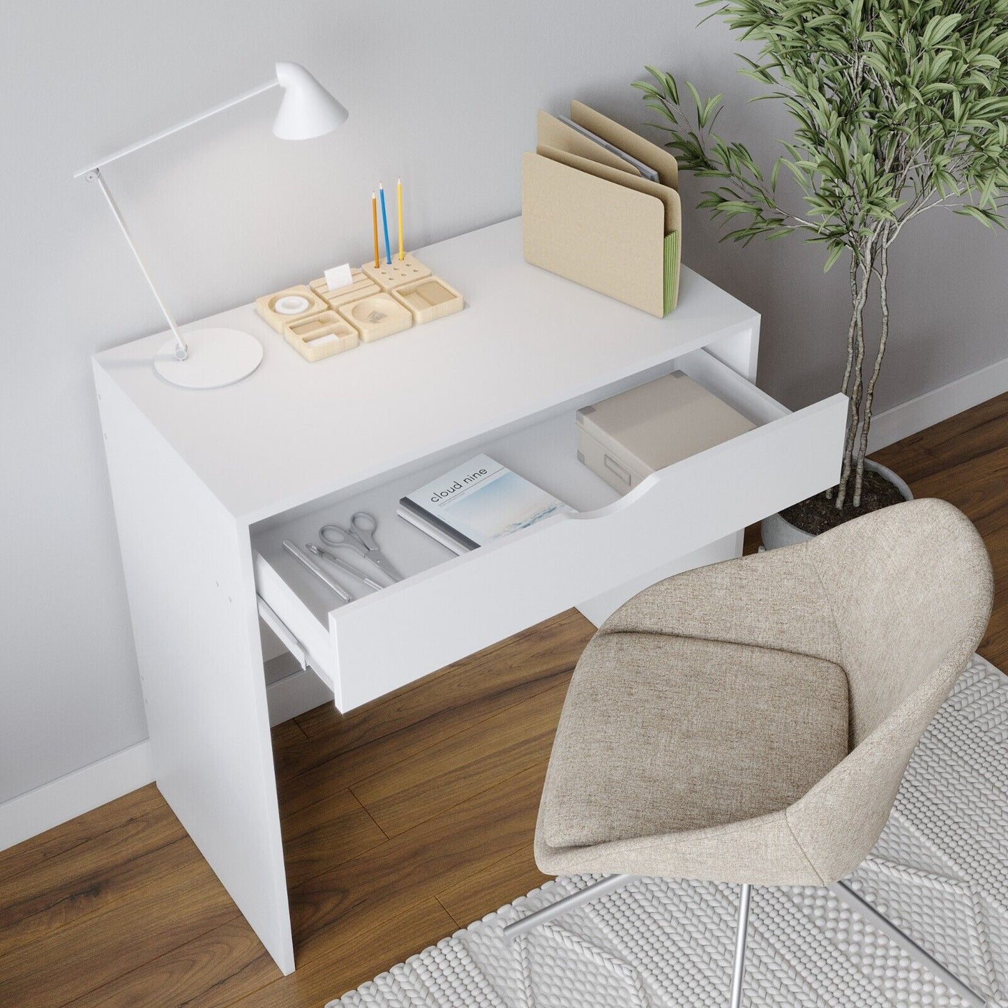 1 Drawer Dressing Table Wooden Vanity Computer Desk Bedroom Furniture Office NEW