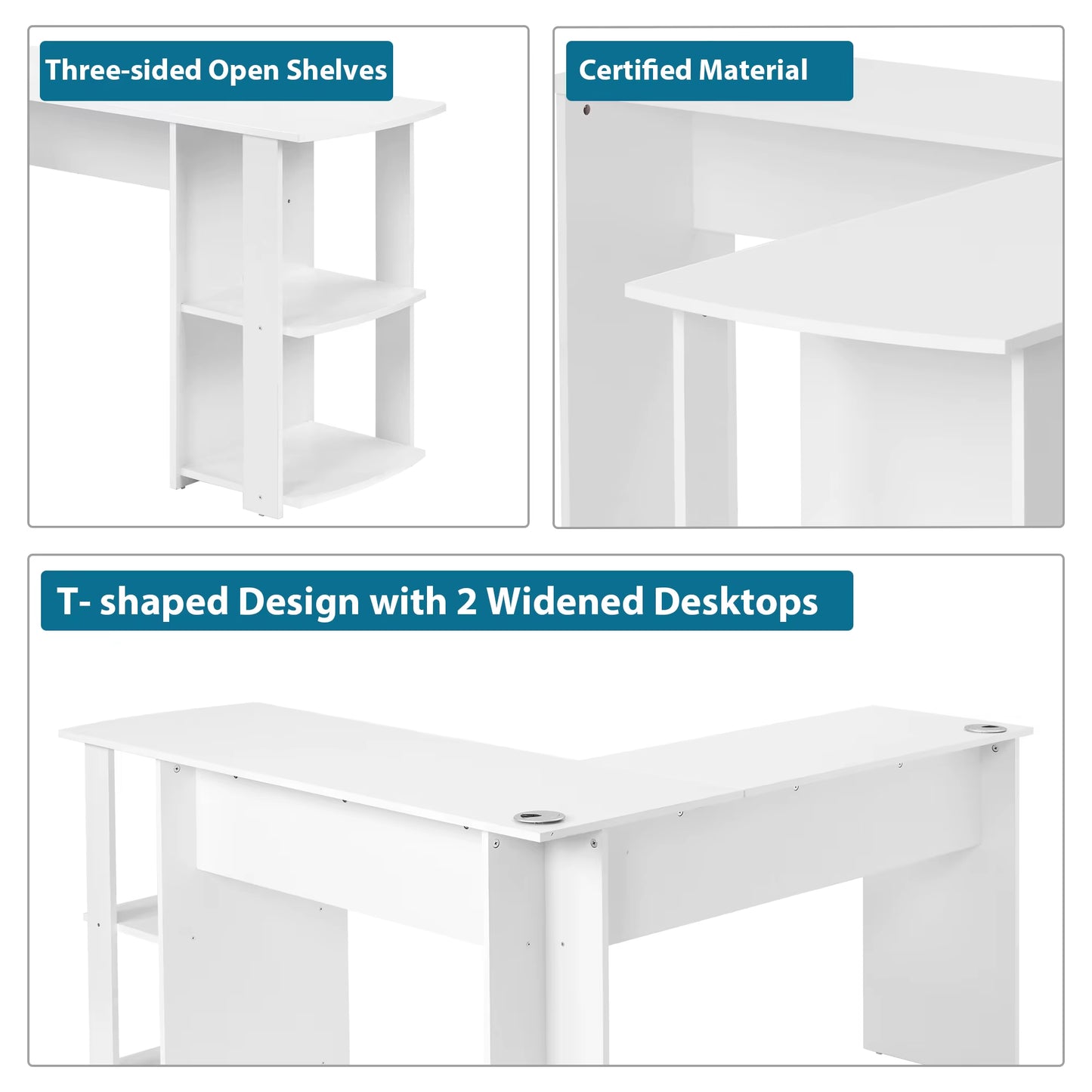 Corner Desk Office Desk for Home L-Shaped Desk Gaming Desk Large Computer Desk PC Laptop Study Gaming Table Workstation for Home