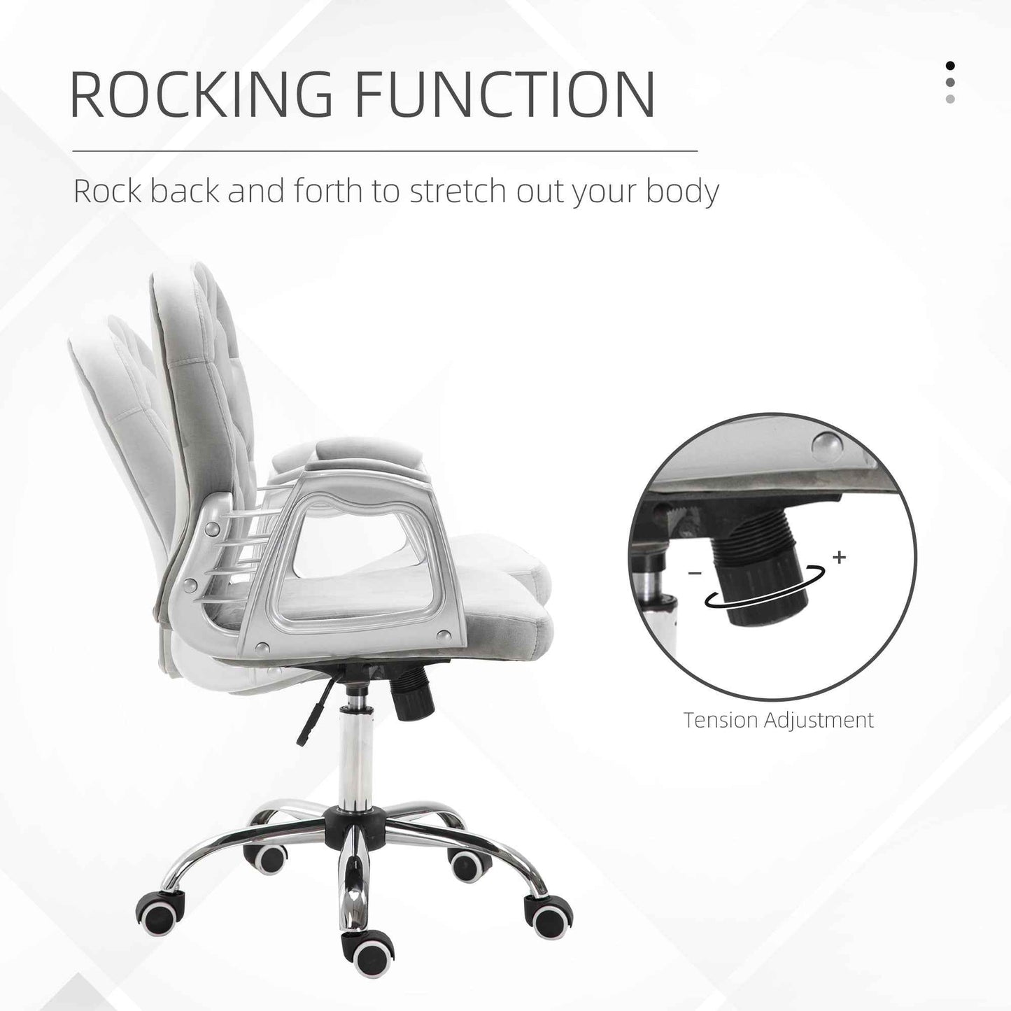 Ergo Heights Diamante Swivel Office Chair White Gold - Ergo Heights