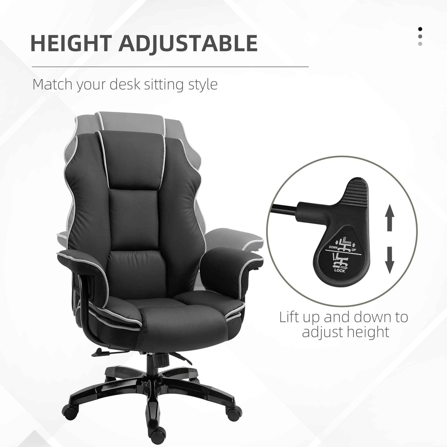 Ergo Heights Reclining PU Leather Office Chair UK - Ergonomic Comfort - Ergo Heights