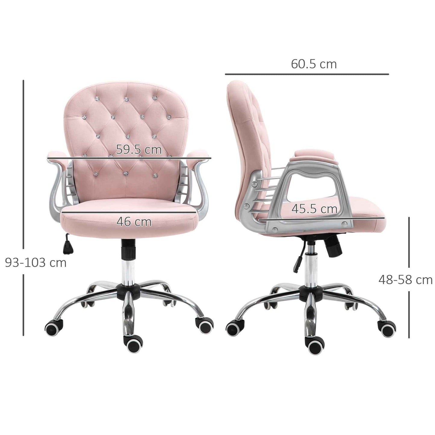 Ergo Heights Diamante Swivel Office Chair White Gold - Ergo Heights
