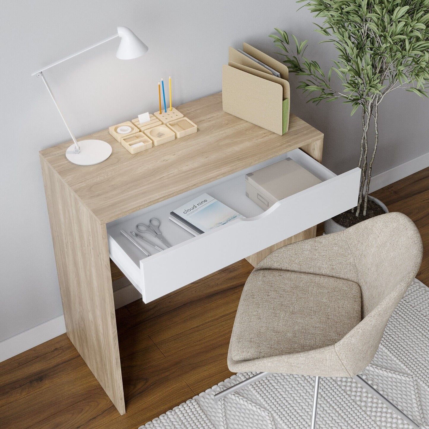 1 Drawer Dressing Table Wooden Vanity Computer Desk Bedroom Furniture Office NEW