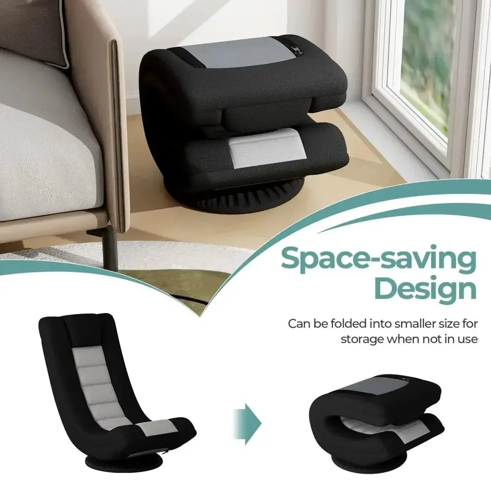 360 Swivel Gaming Chair Adjustable Folding Floor Sofa - Ergo Heights