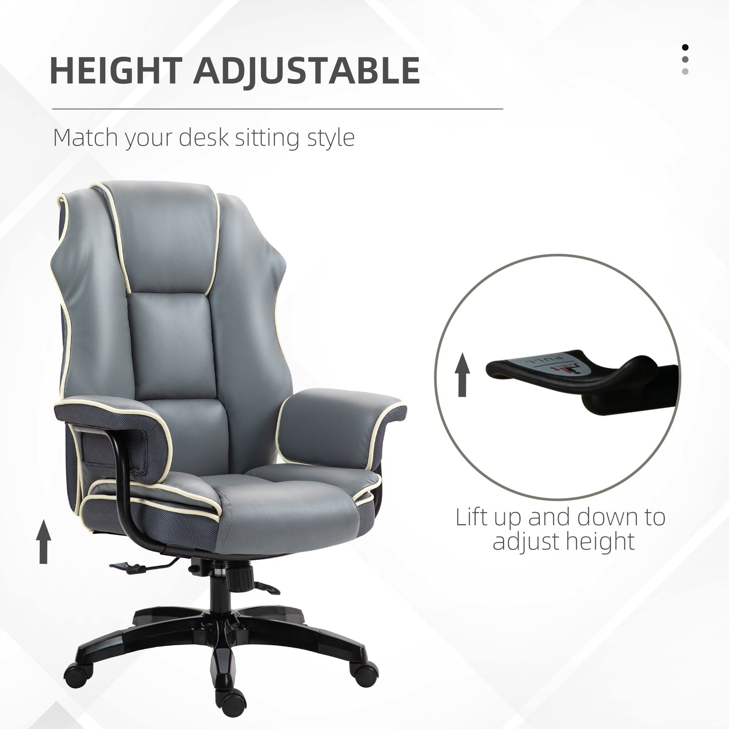Office Chair, PU Leather Computer Desk Chair with Reclining