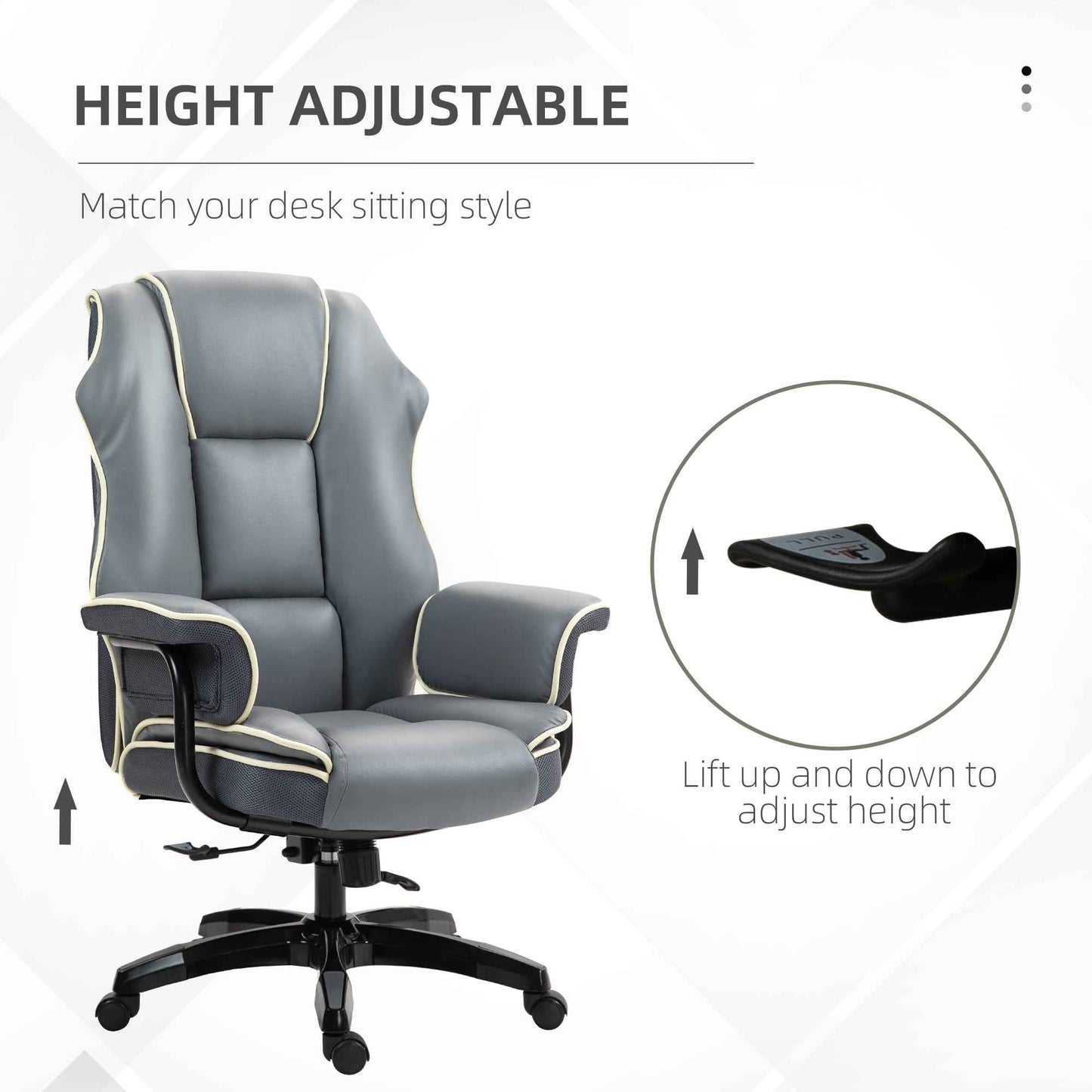 Ergo Heights Reclining PU Leather Office Chair UK - Ergonomic Comfort - Ergo Heights