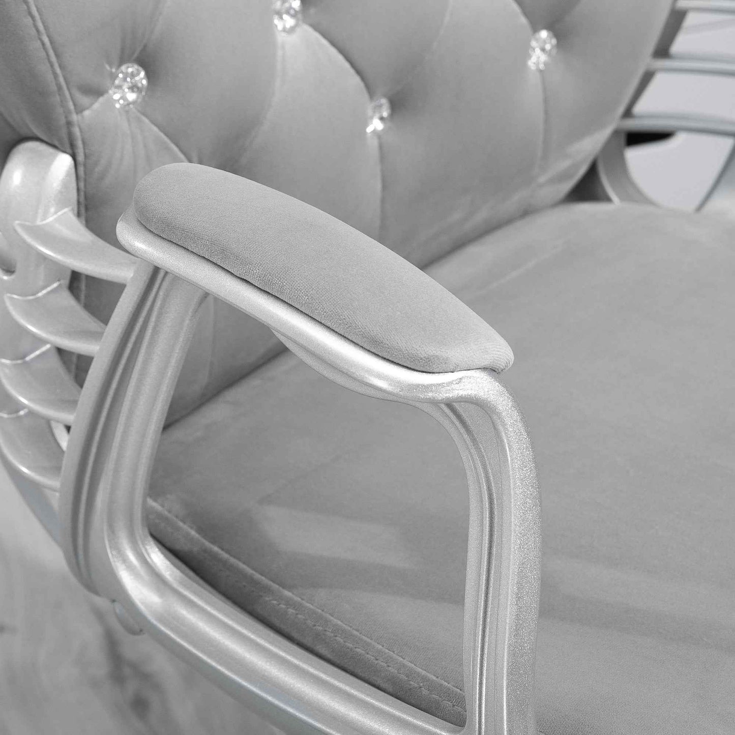 Ergo Heights Diamante Swivel Office Chair White Gold - Ergo Heights