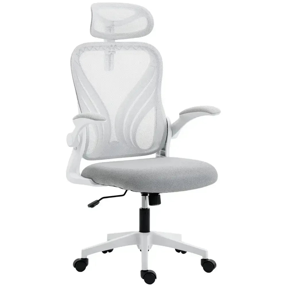 Office Chair, Ergonomic Desk Chair with Foldable Backrest, 2D Headrest, Grey - Ergo Heights