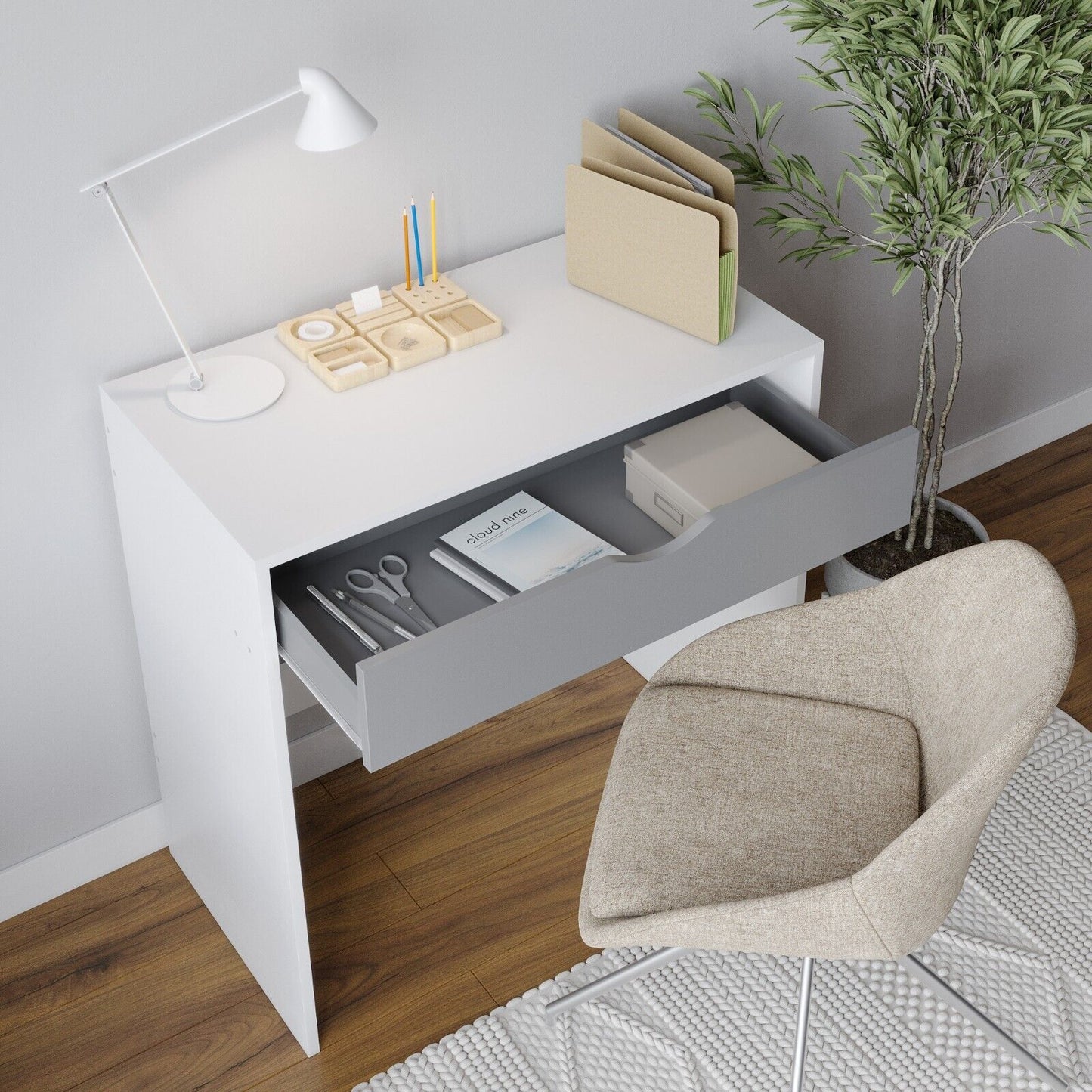 1 Drawer Dressing Table Wooden Vanity Computer Desk Bedroom Furniture Office NEW