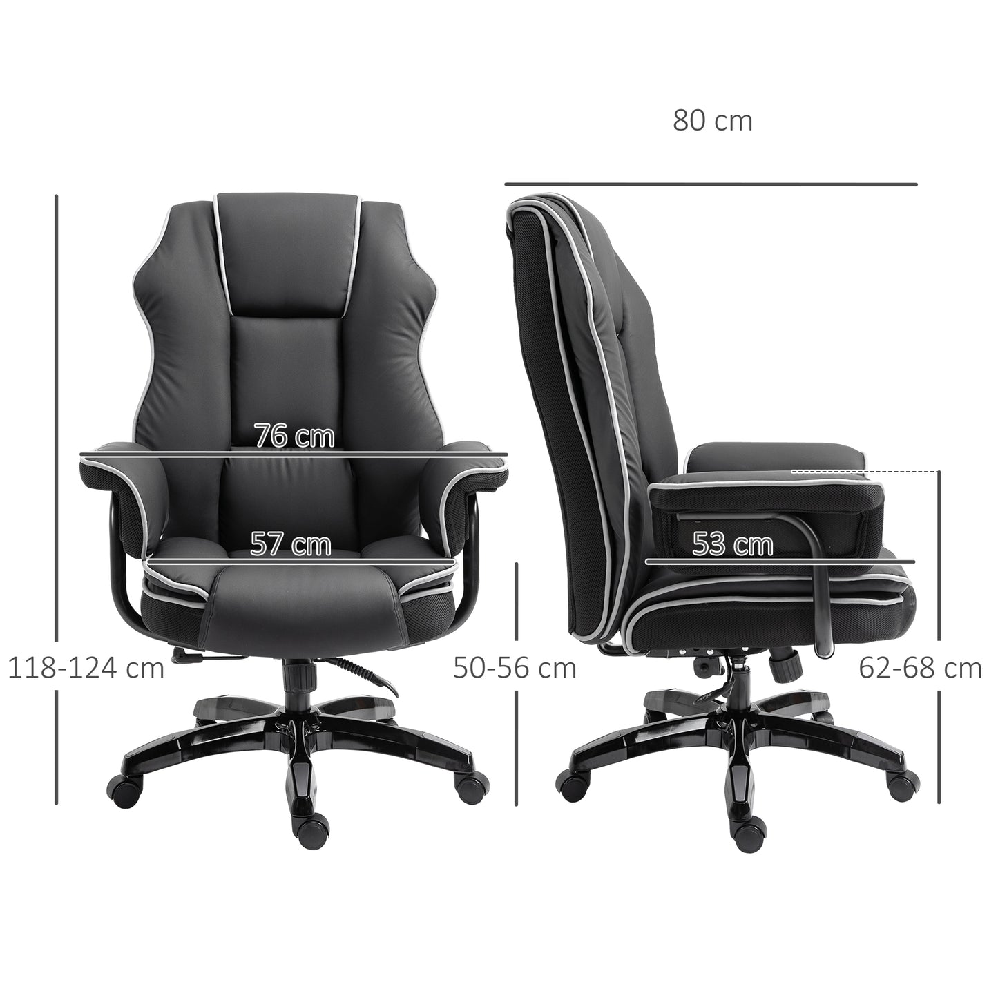 Office Chair, PU Leather Computer Desk Chair with Reclining