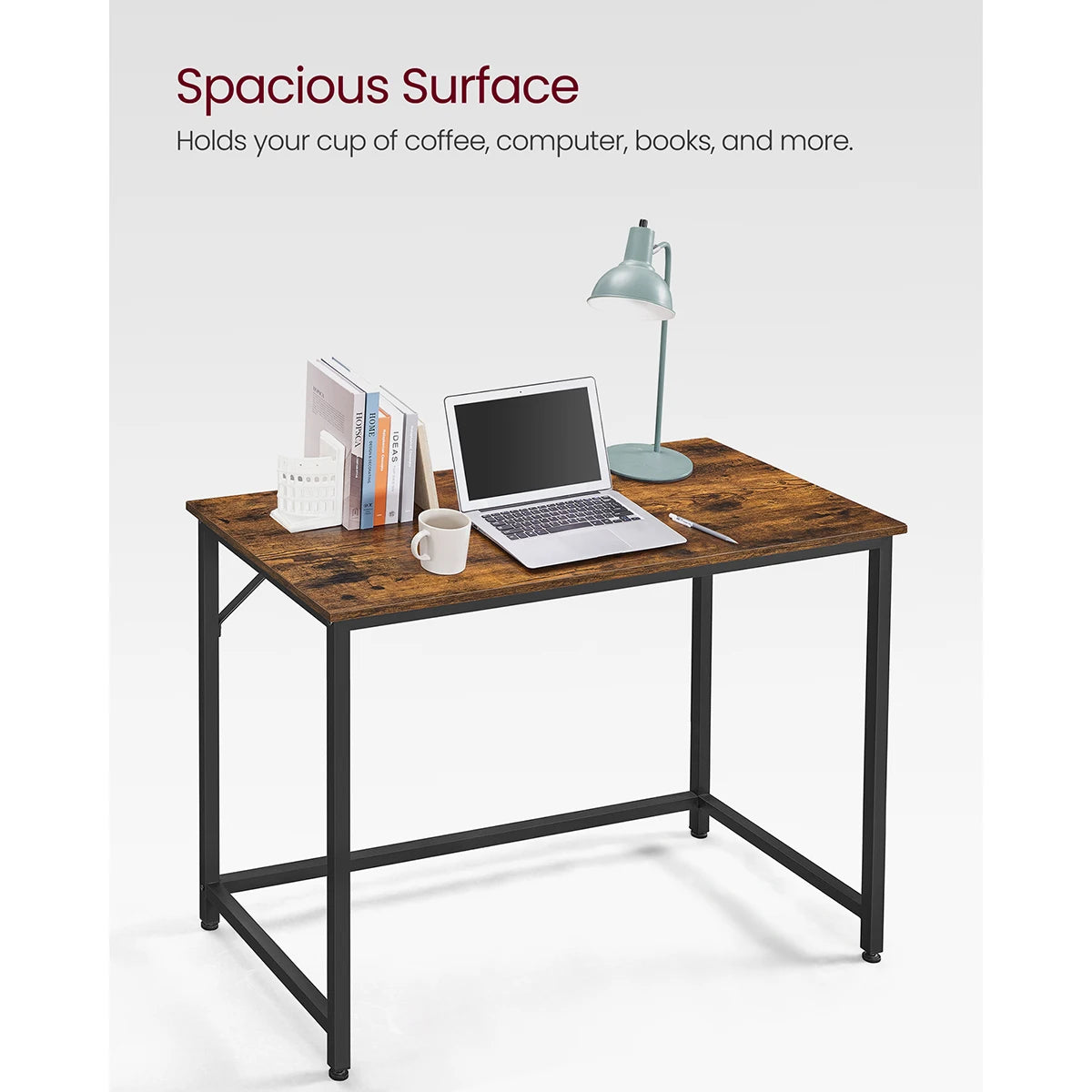 Computer Desk, Small Office Desk and Workstation, Work Desk for Home Office, Study, Bedroom, 50 X 100 X 76 Cm