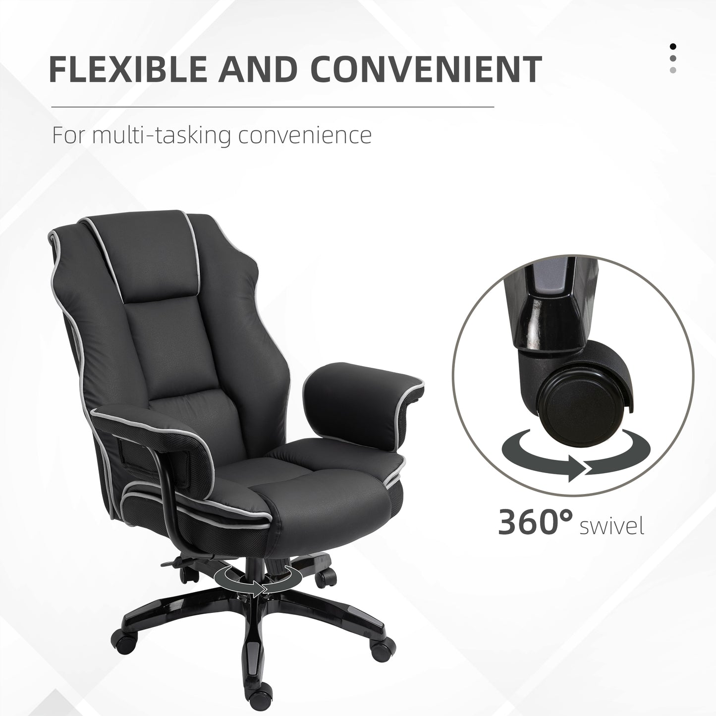 Office Chair, PU Leather Computer Desk Chair with Reclining