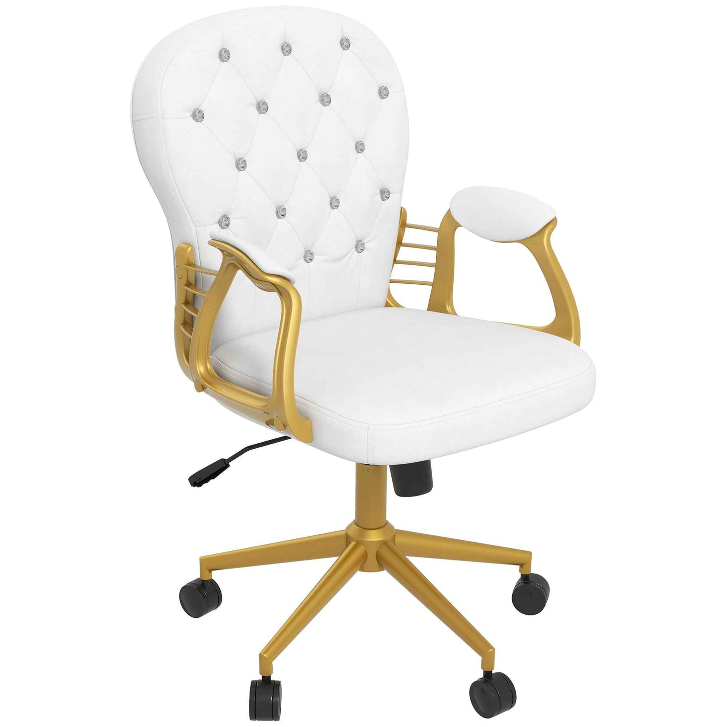 Ergo Heights Diamante Swivel Office Chair White Gold - Ergo Heights
