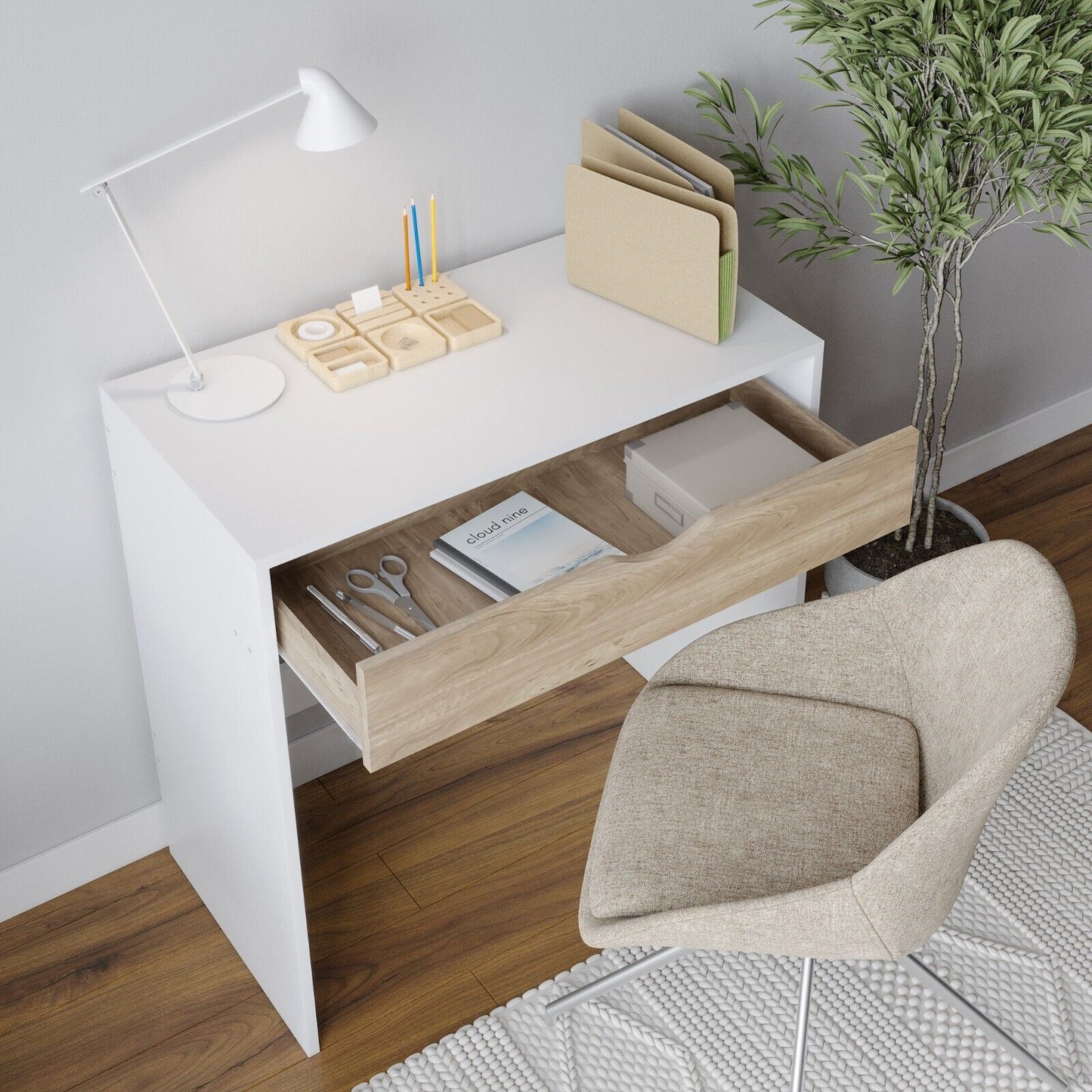 1 Drawer Dressing Table Wooden Vanity Computer Desk Bedroom Furniture Office NEW