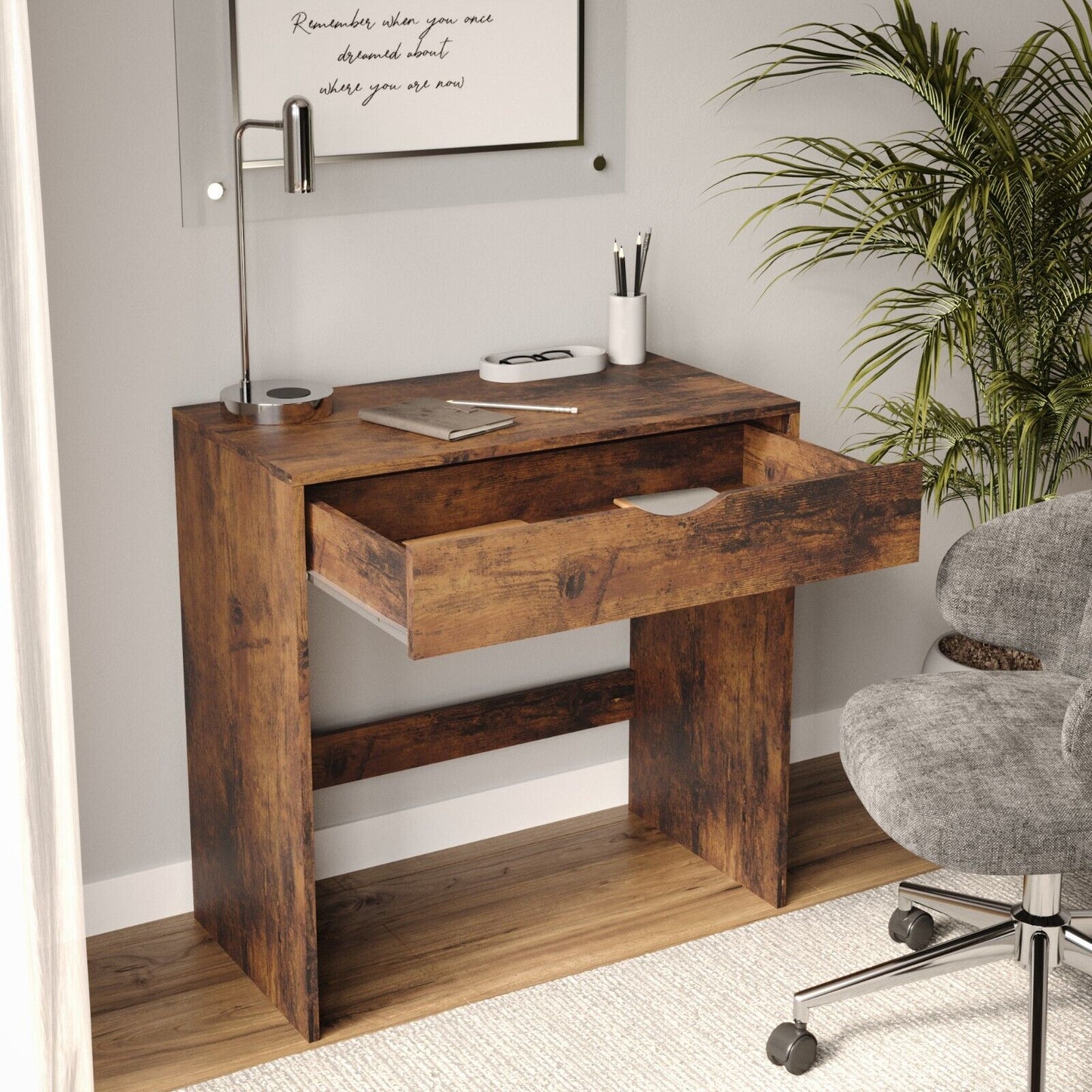 1 Drawer Dressing Table Wooden Vanity Computer Desk Bedroom Furniture Office NEW