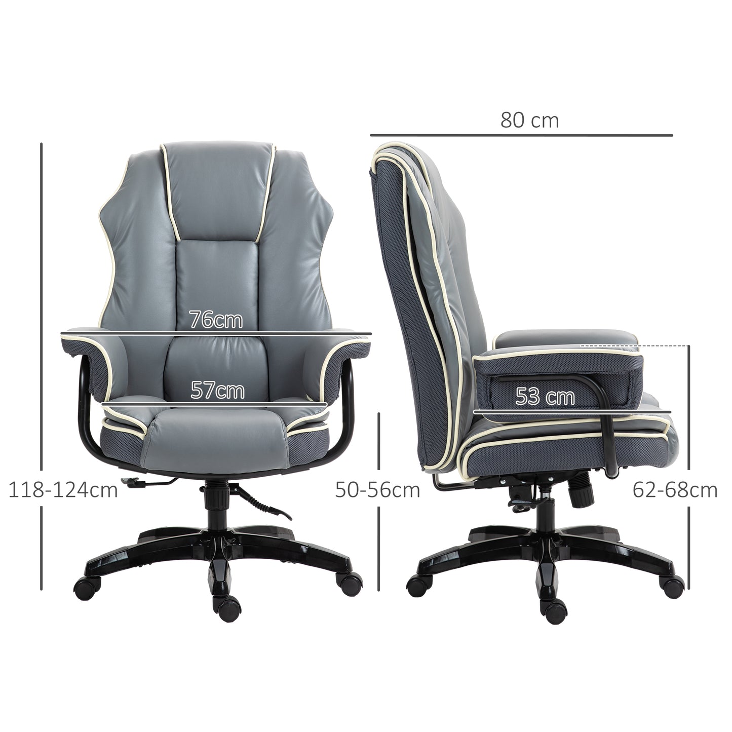 Office Chair, PU Leather Computer Desk Chair with Reclining