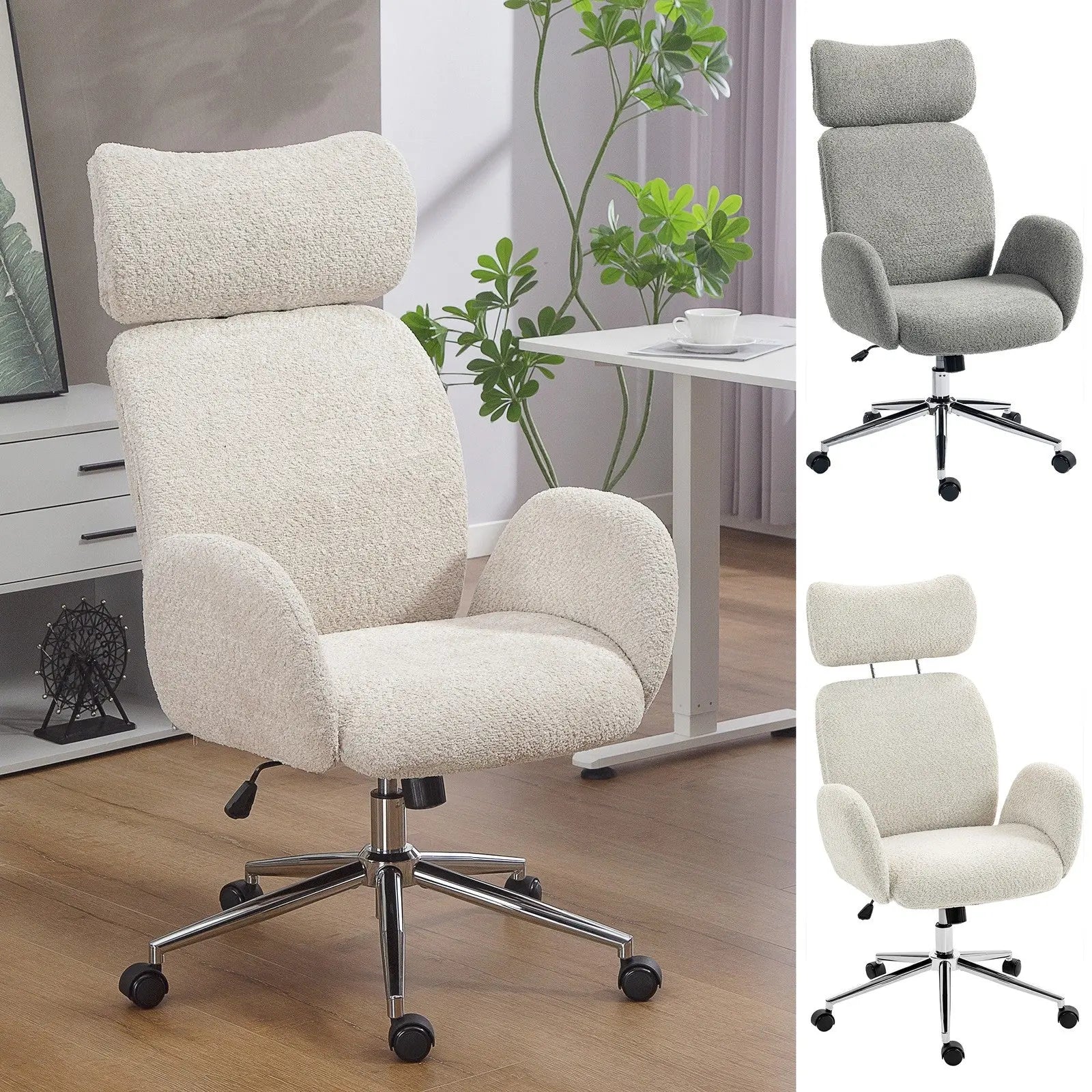 Desk Chair with Adjustable Headrest, Spring Pack, Office Chair