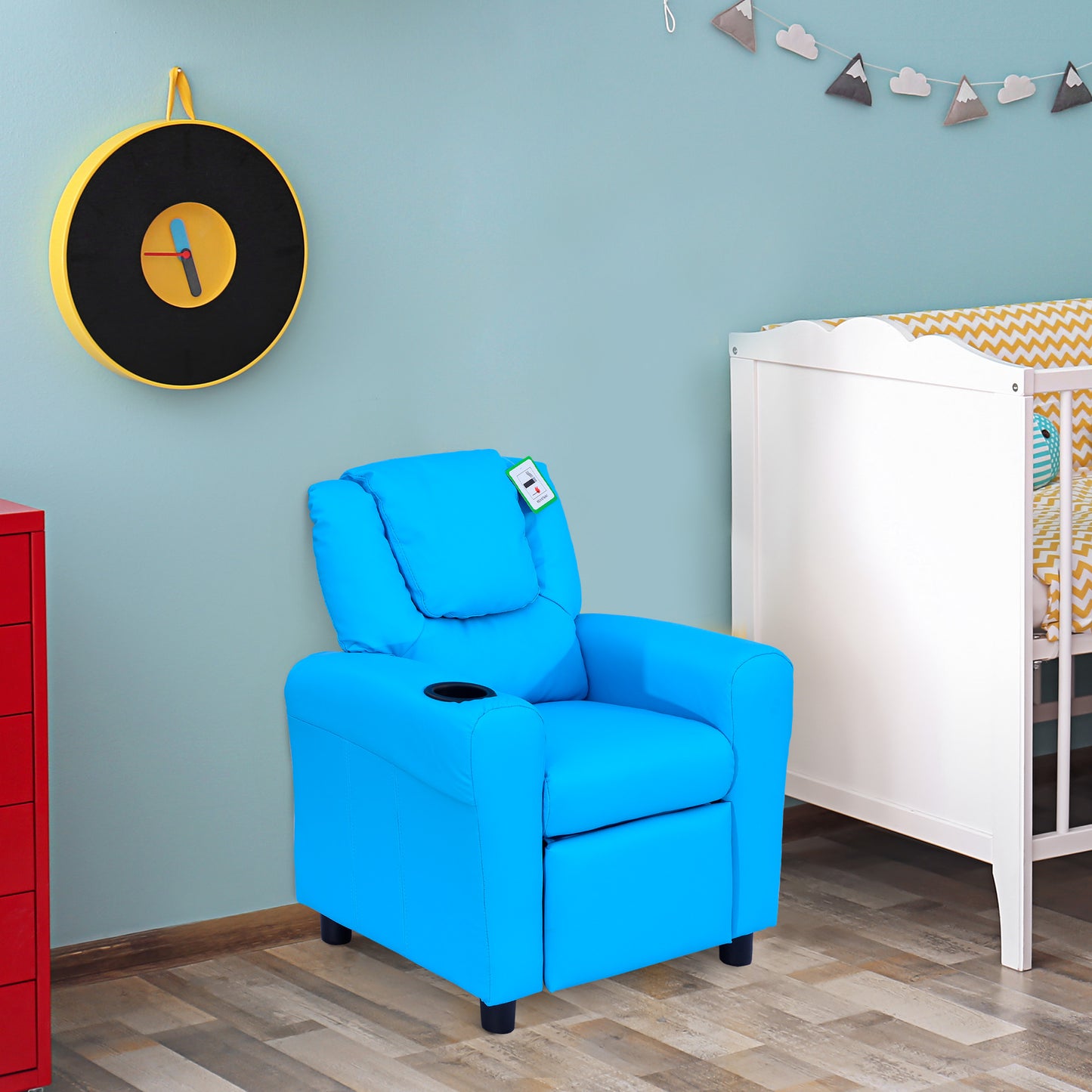 Kids Recliner Armchair Games Chair Sofa Childrens Seat in PU Leather Pink Blue