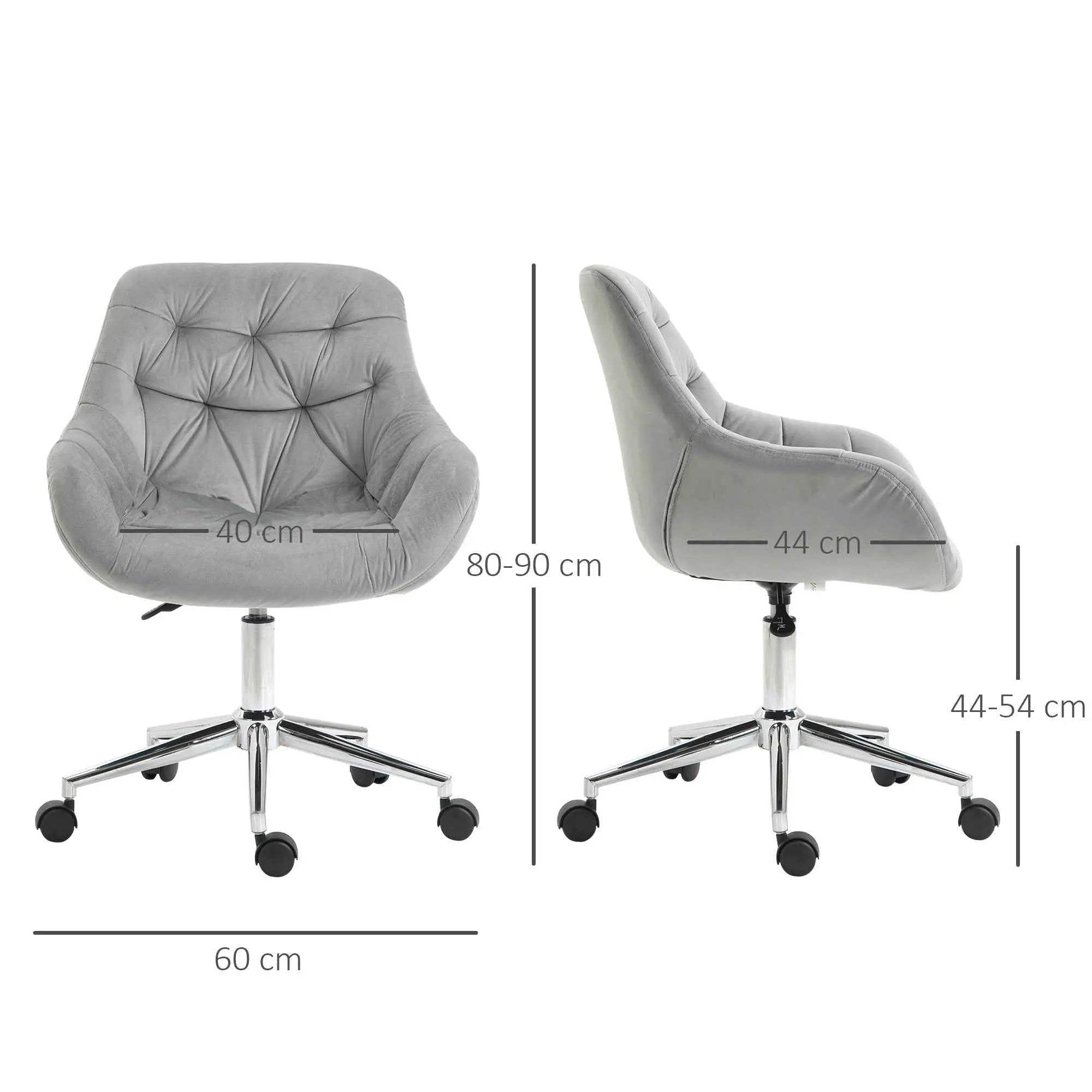 Velvet Home Office Chair with Adjustable Height - Ergo Heights