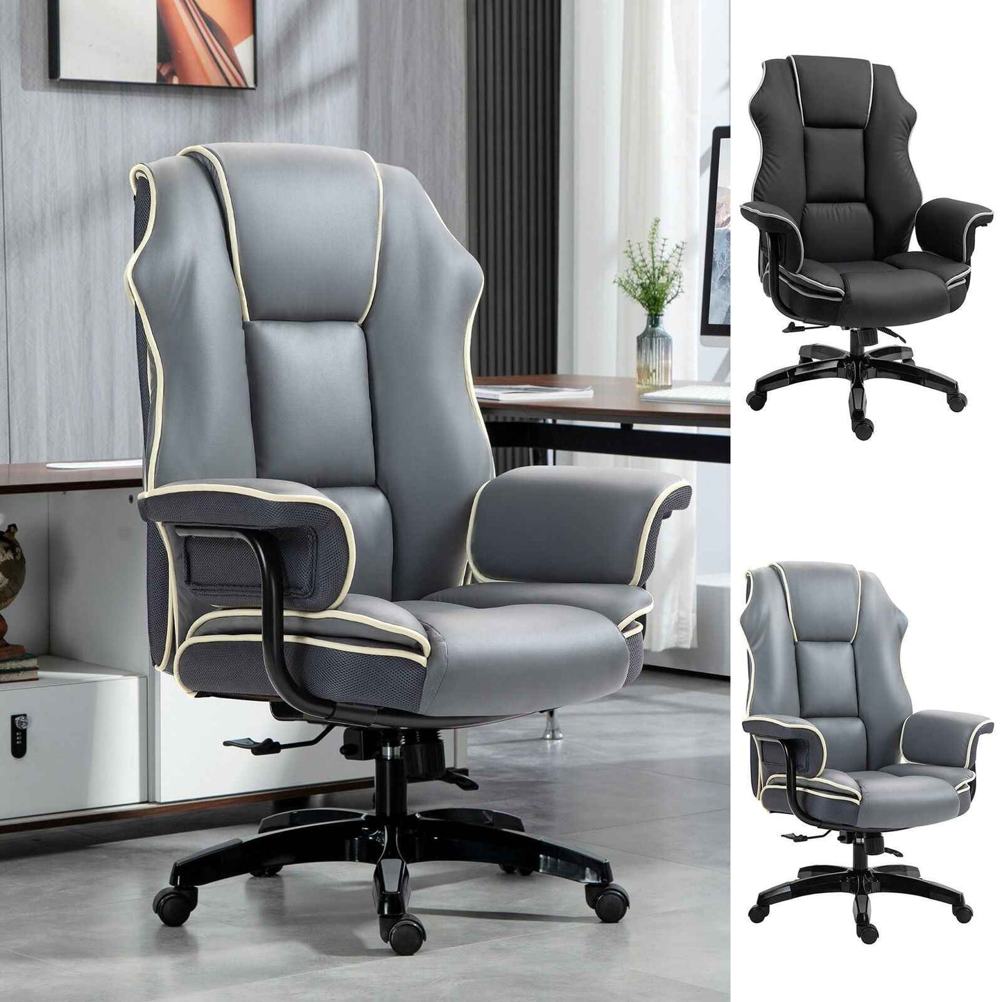 Ergo Heights Reclining PU Leather Office Chair UK - Ergonomic Comfort - Ergo Heights
