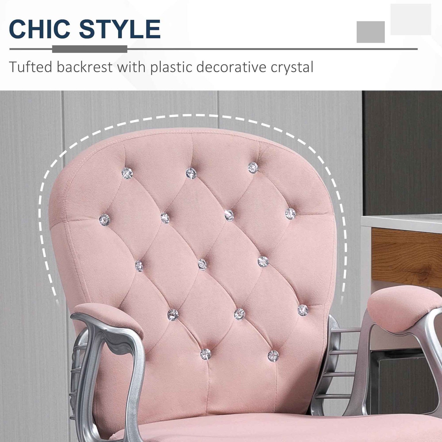 Ergo Heights Diamante Swivel Office Chair White Gold - Ergo Heights