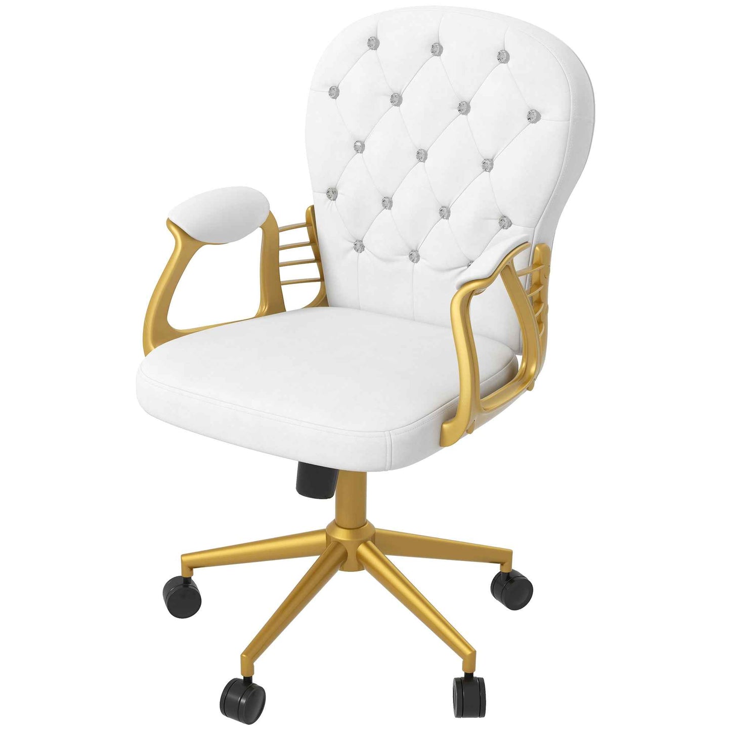 Ergo Heights Diamante Swivel Office Chair White Gold - Ergo Heights