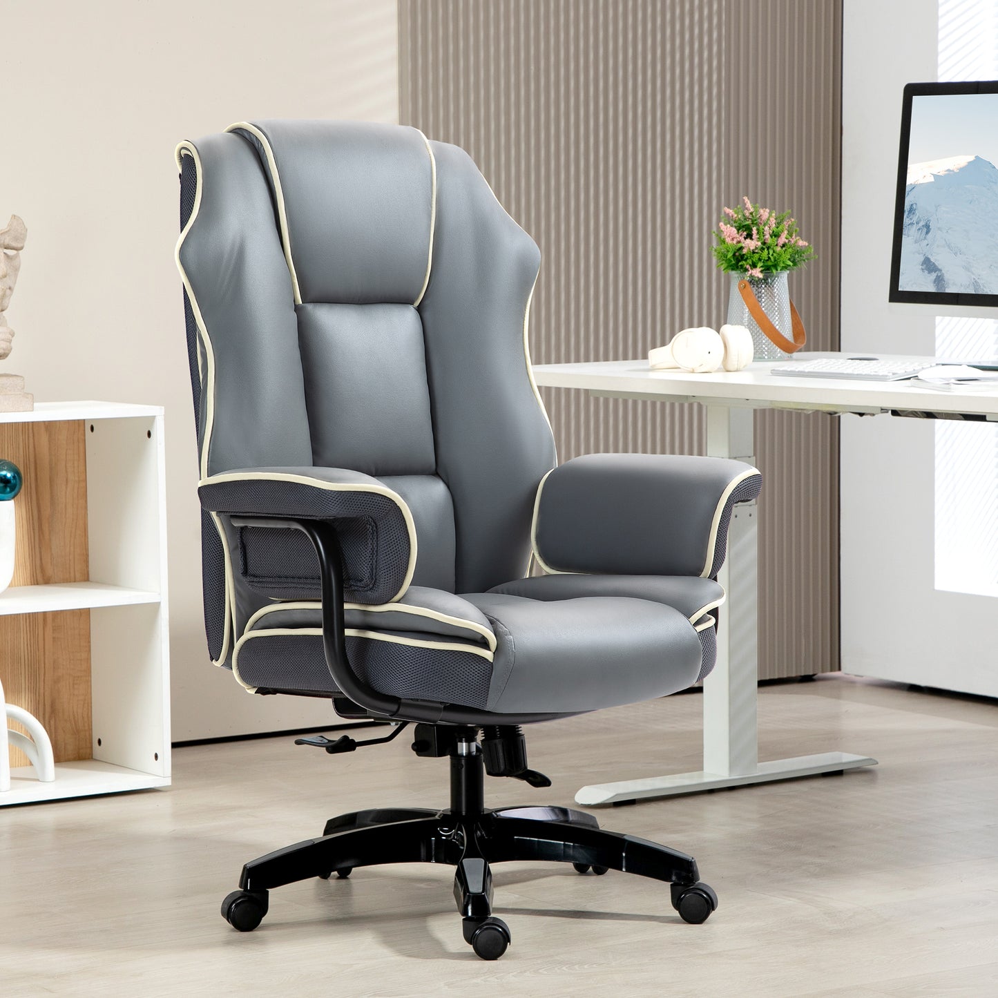 Office Chair, PU Leather Computer Desk Chair with Reclining