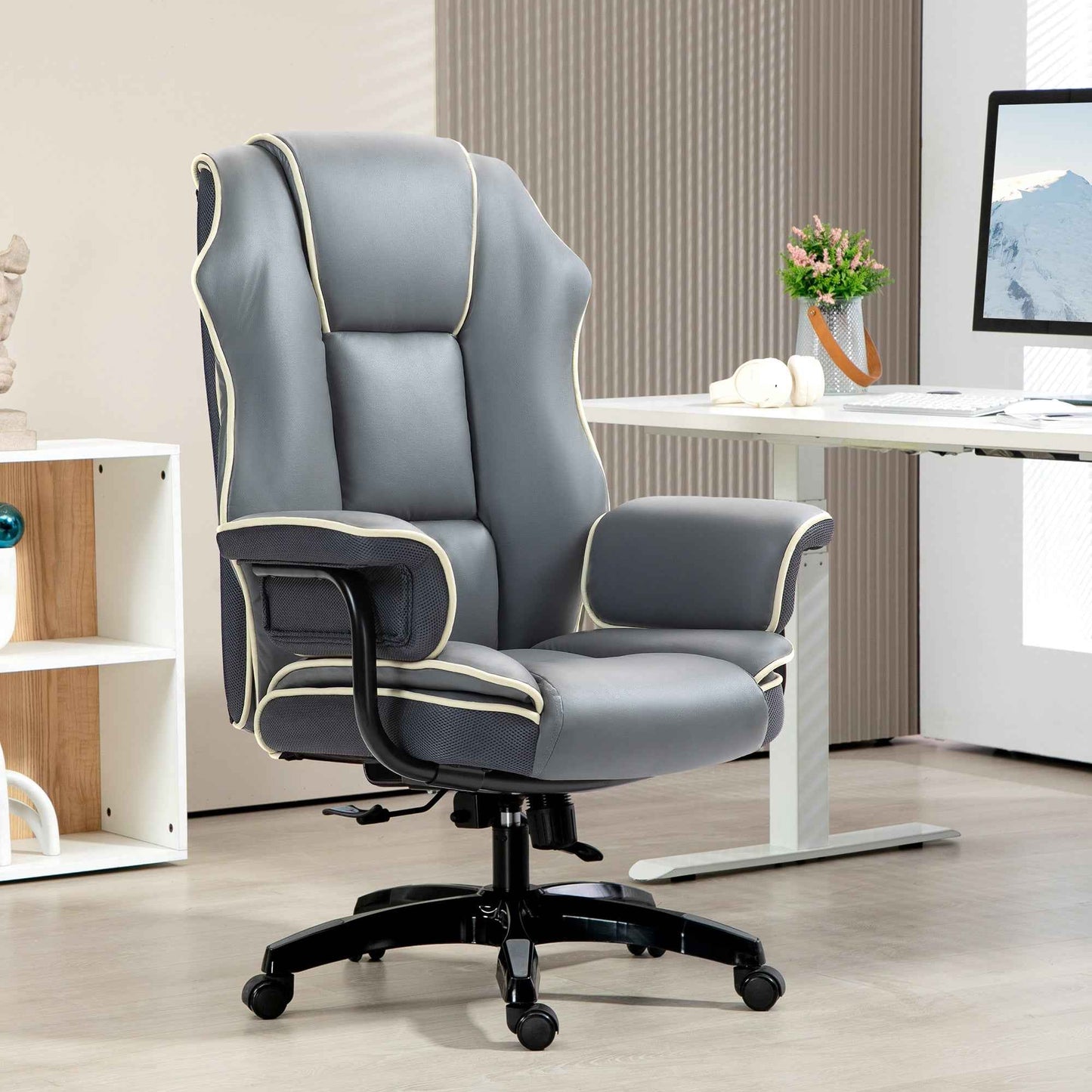 Ergo Heights Reclining PU Leather Office Chair UK - Ergonomic Comfort - Ergo Heights