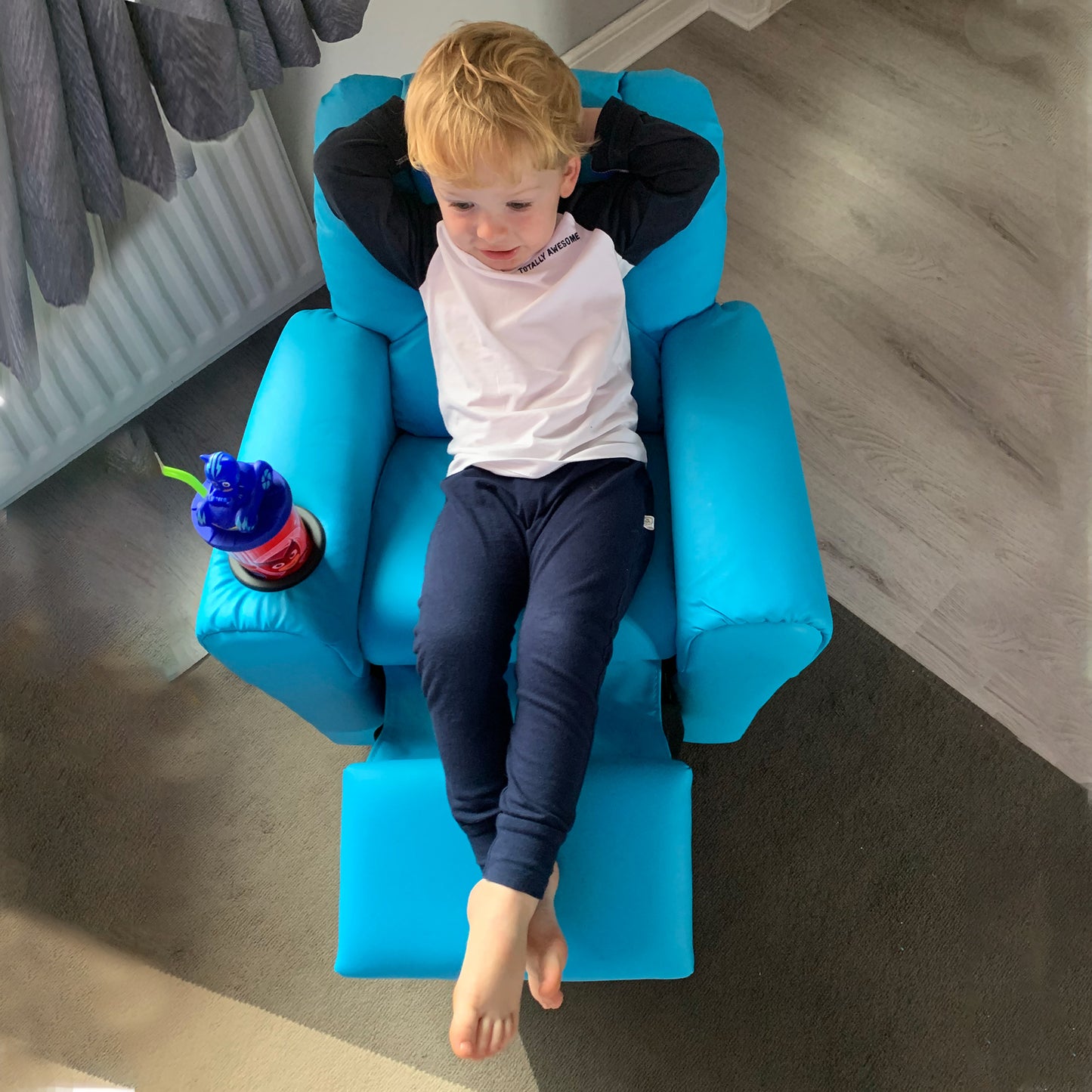 Kids Recliner Armchair Games Chair Sofa Childrens Seat in PU Leather Pink Blue