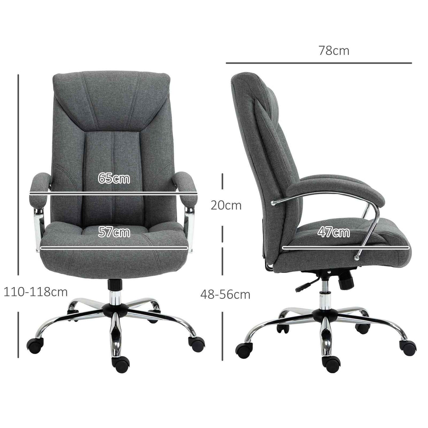 Ergo Heights Adjustable Ergonomic Office Chair with Padded Support - Ergo Heights
