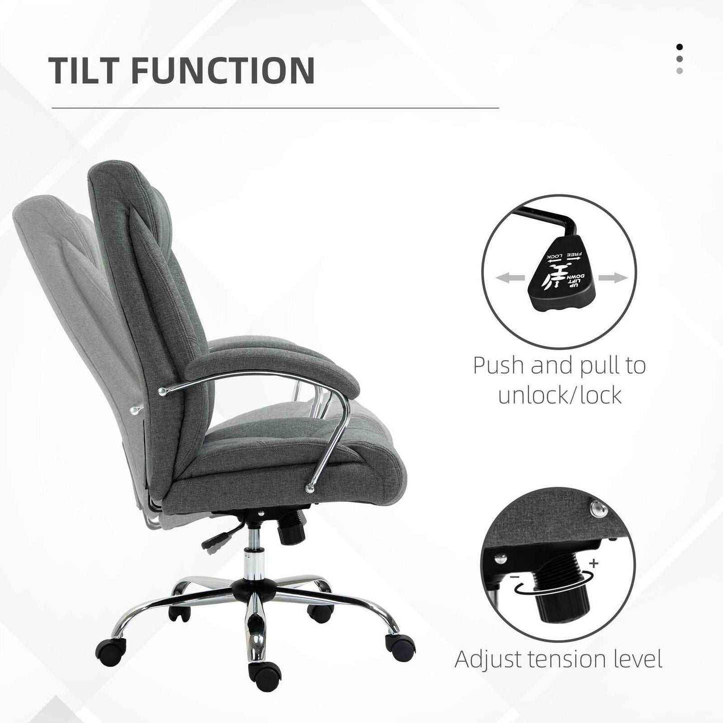 Ergo Heights Adjustable Ergonomic Office Chair with Padded Support - Ergo Heights
