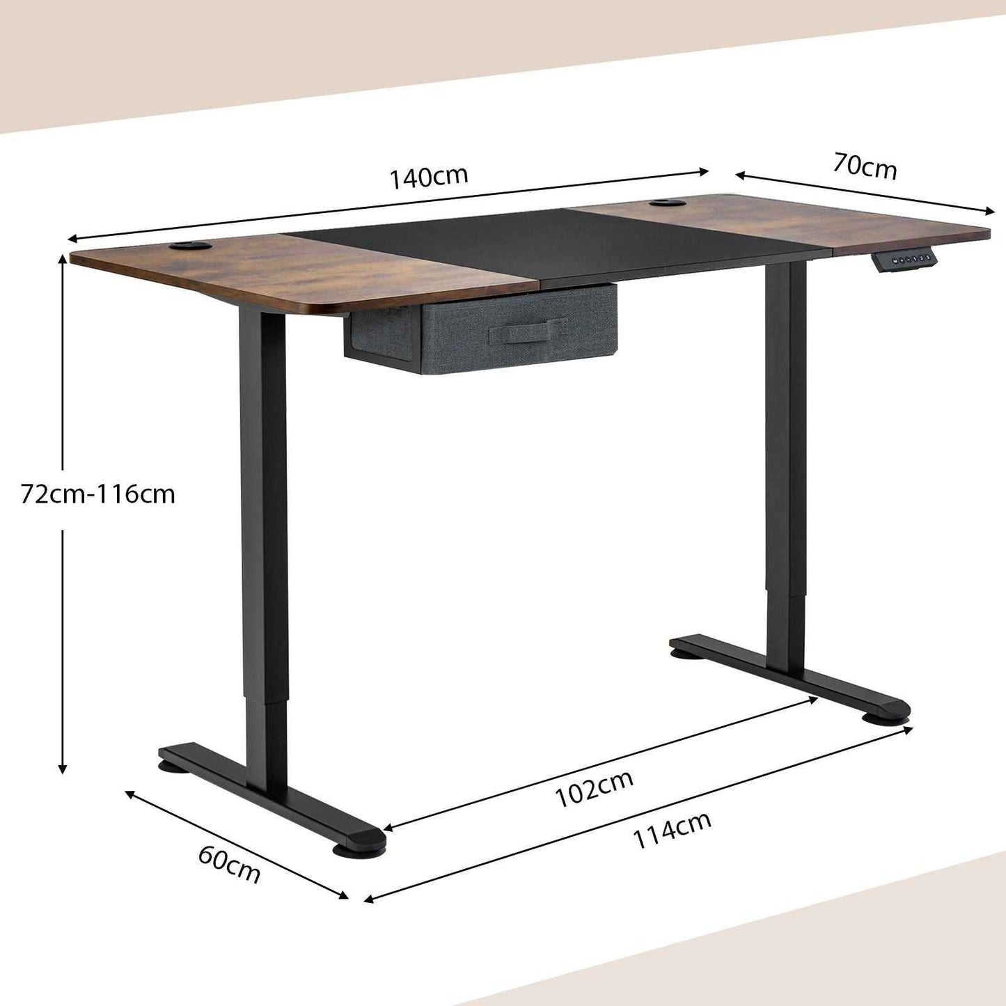 Adjustable Standing Desk with USB Charging Port - Ergo Heights