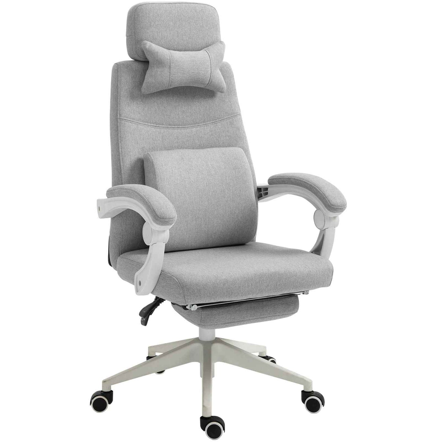 Home Office Chair Swivel Desk Chair with Adjustable Height Footrest Grey - Ergo Heights