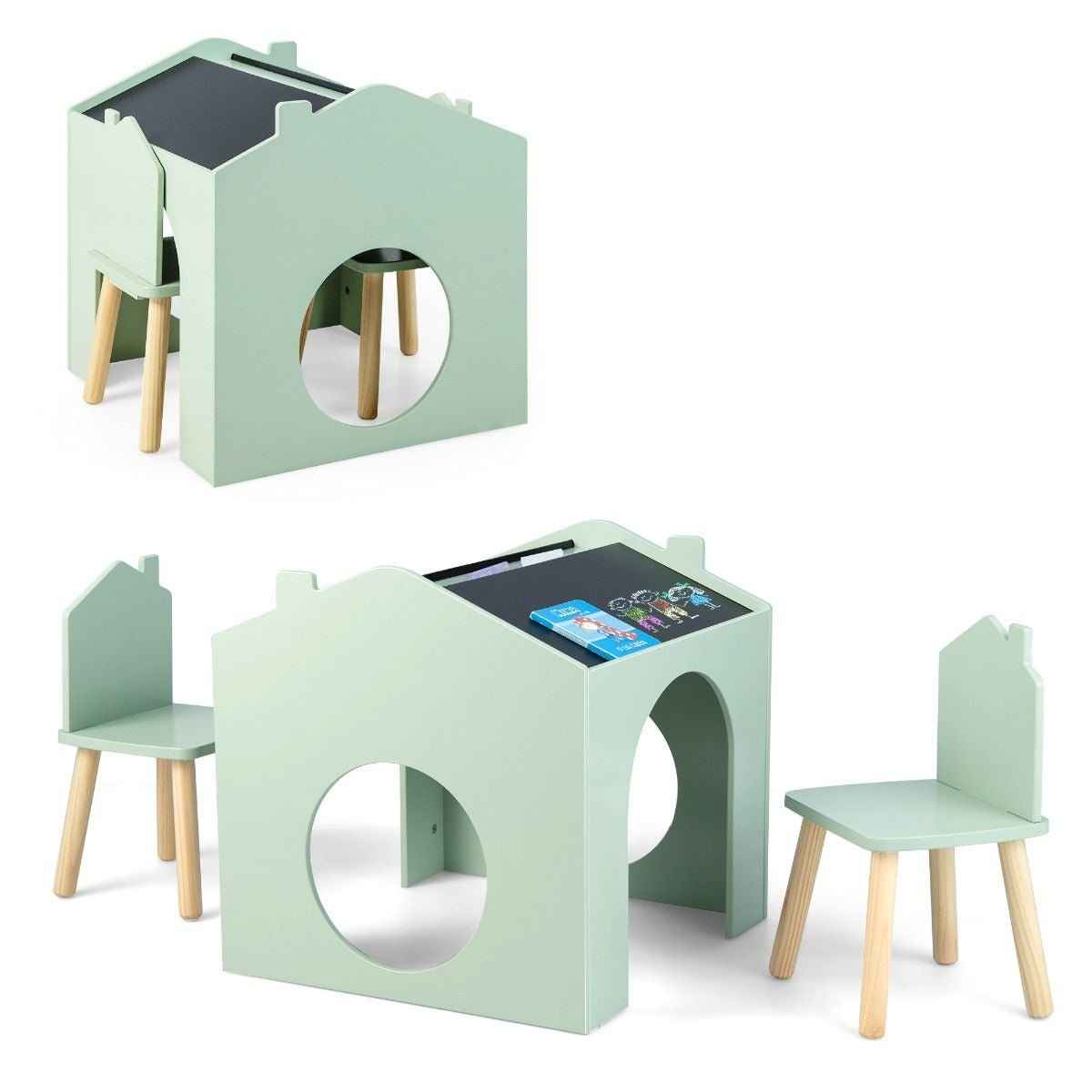 Ergo Heights Children's Chalkboard Table Set with Chairs - Ergo Heights