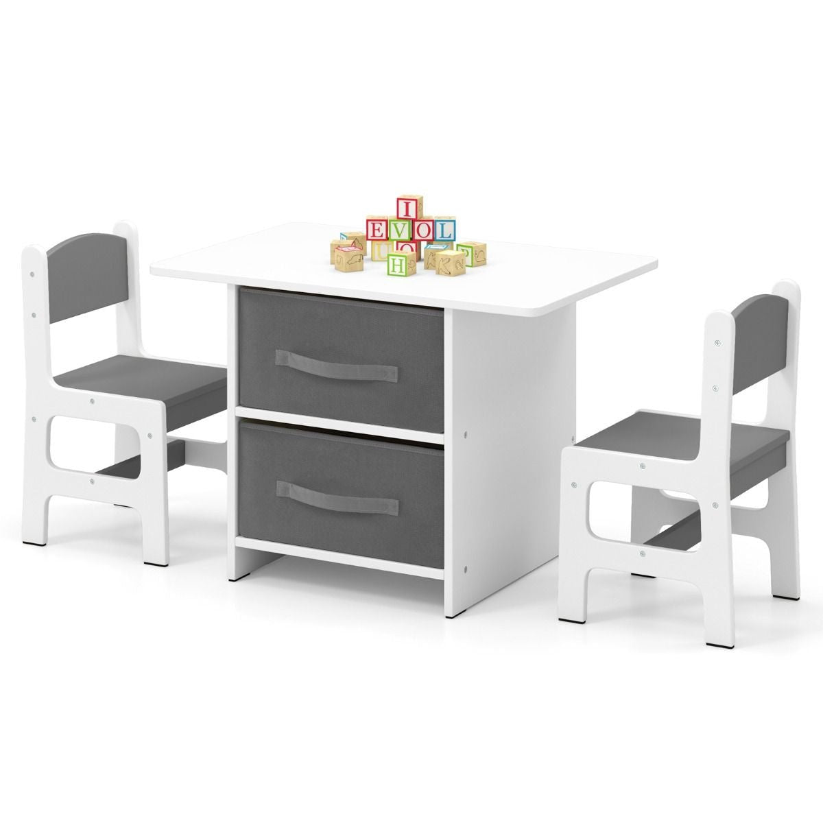 Ergo Heights Children's Wooden Table and Chairs Set.