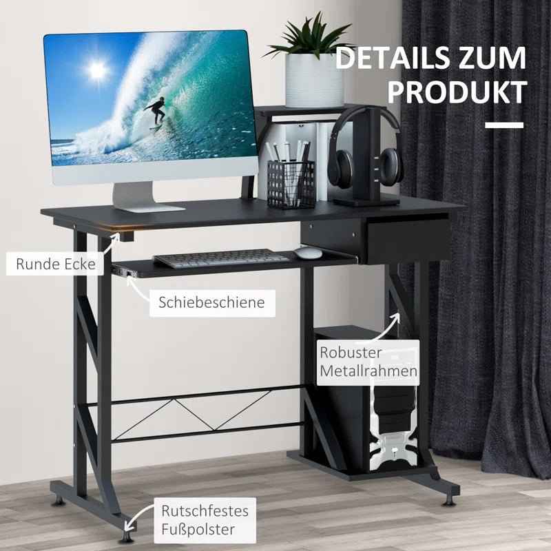 Ergo Heights Compact Computer Desk with Storage - Ergo Heights