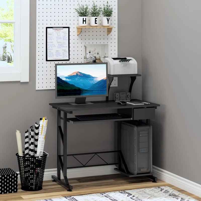 Ergo Heights Compact Computer Desk with Storage - Ergo Heights