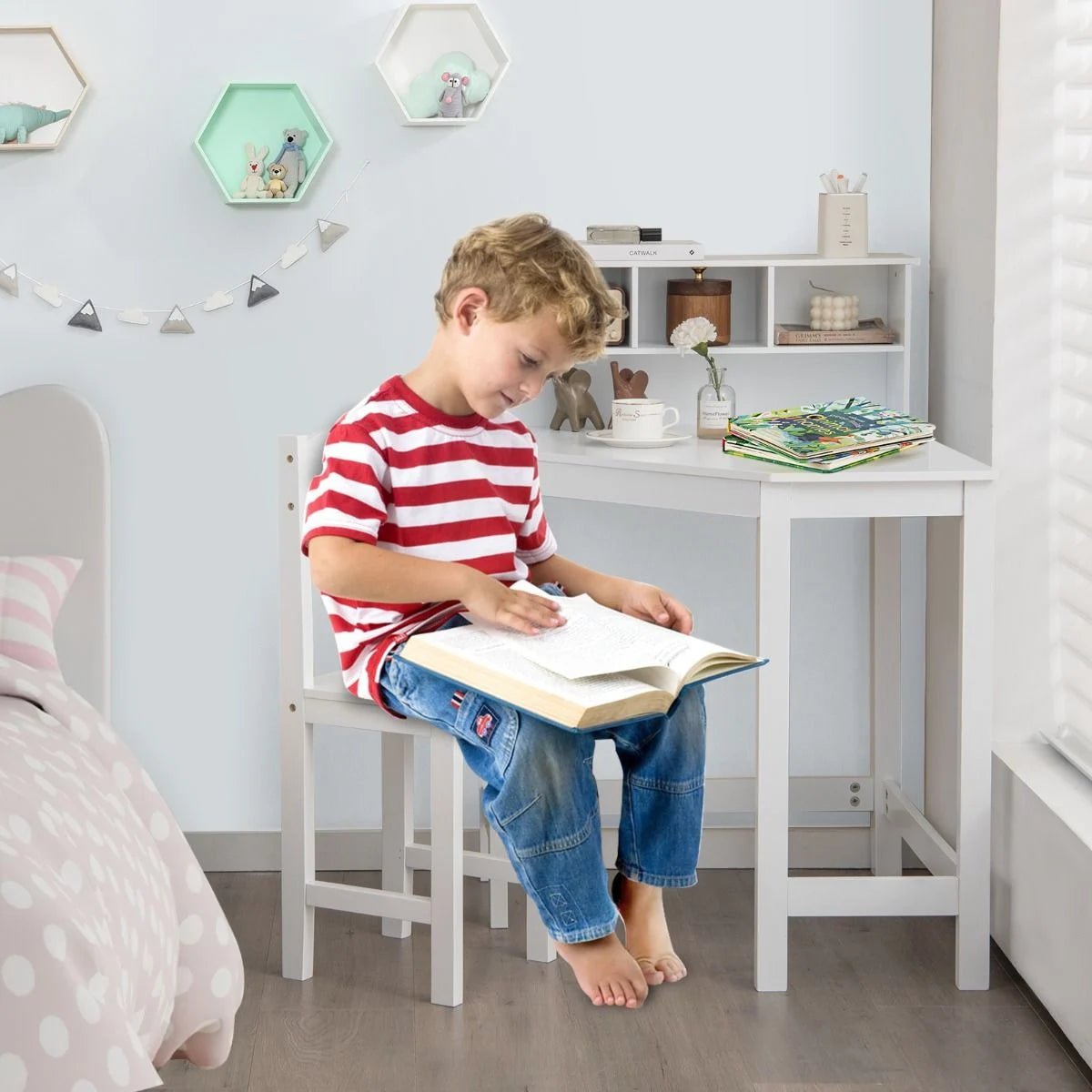 Ergo Heights Corner Desk for Kids Bedroom Set.