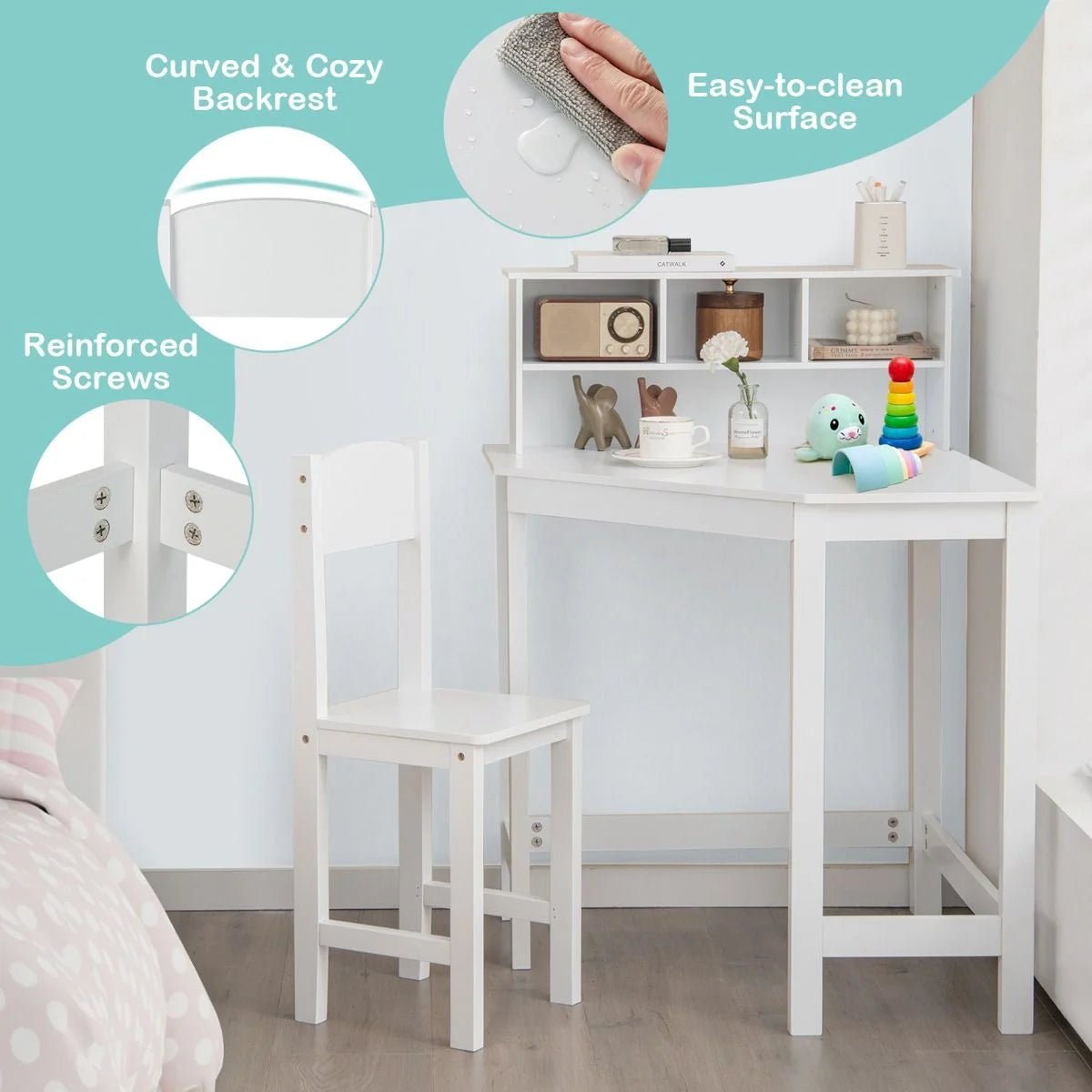 Ergo Heights Corner Desk for Kids Bedroom Set.