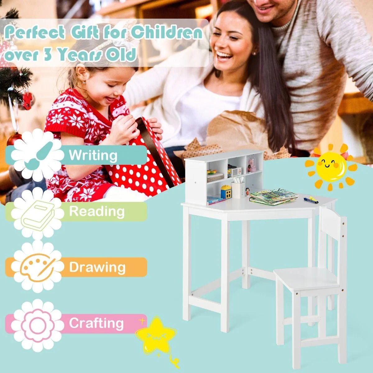 Ergo Heights Corner Desk for Kids Bedroom Set.