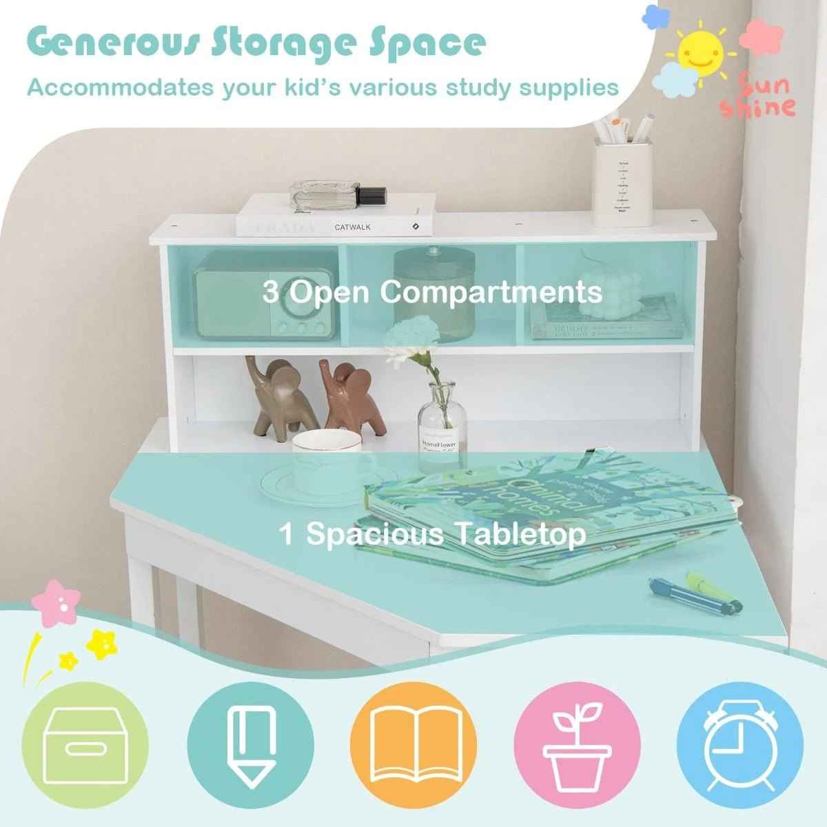 Ergo Heights Corner Desk for Kids Bedroom Set