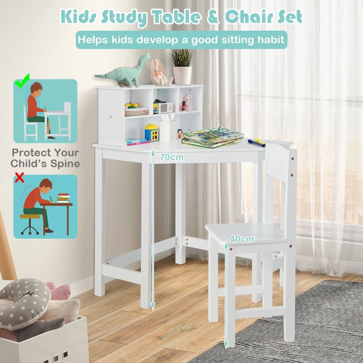 Ergo Heights Corner Desk for Kids Bedroom Set.