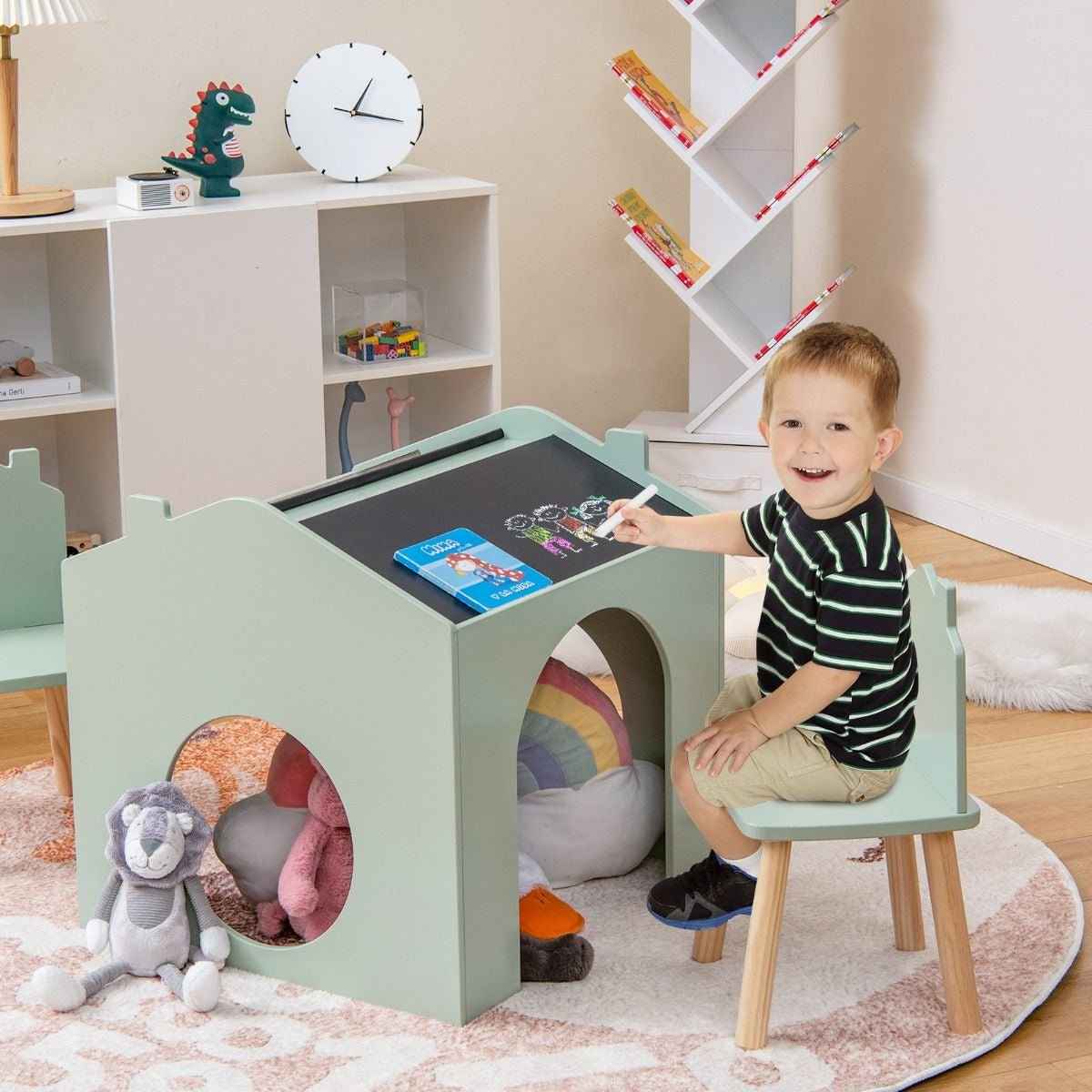 Ergo Heights Children's Chalkboard Table Set with Chairs - Ergo Heights
