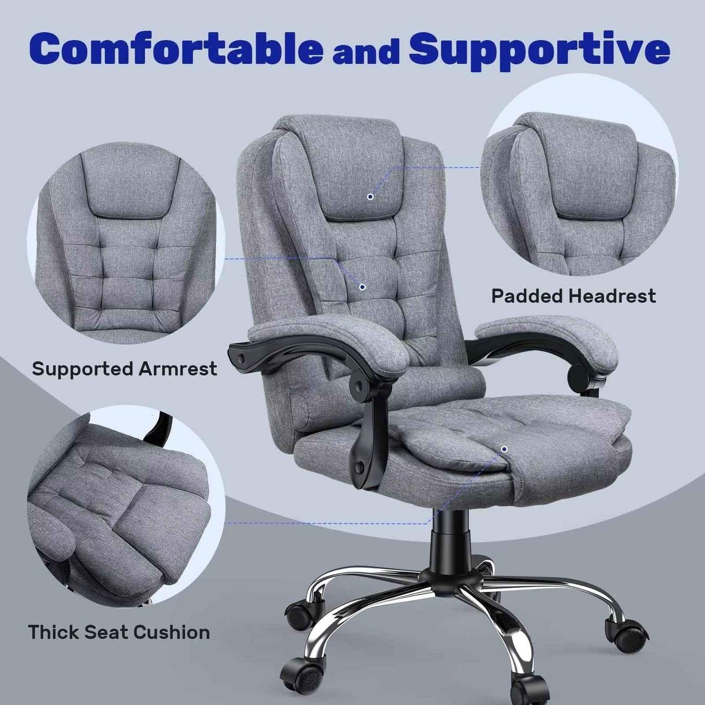 Executive Office Chair High Back Desk Chair Ergonomic Recliner Computer Chair - Ergo Heights