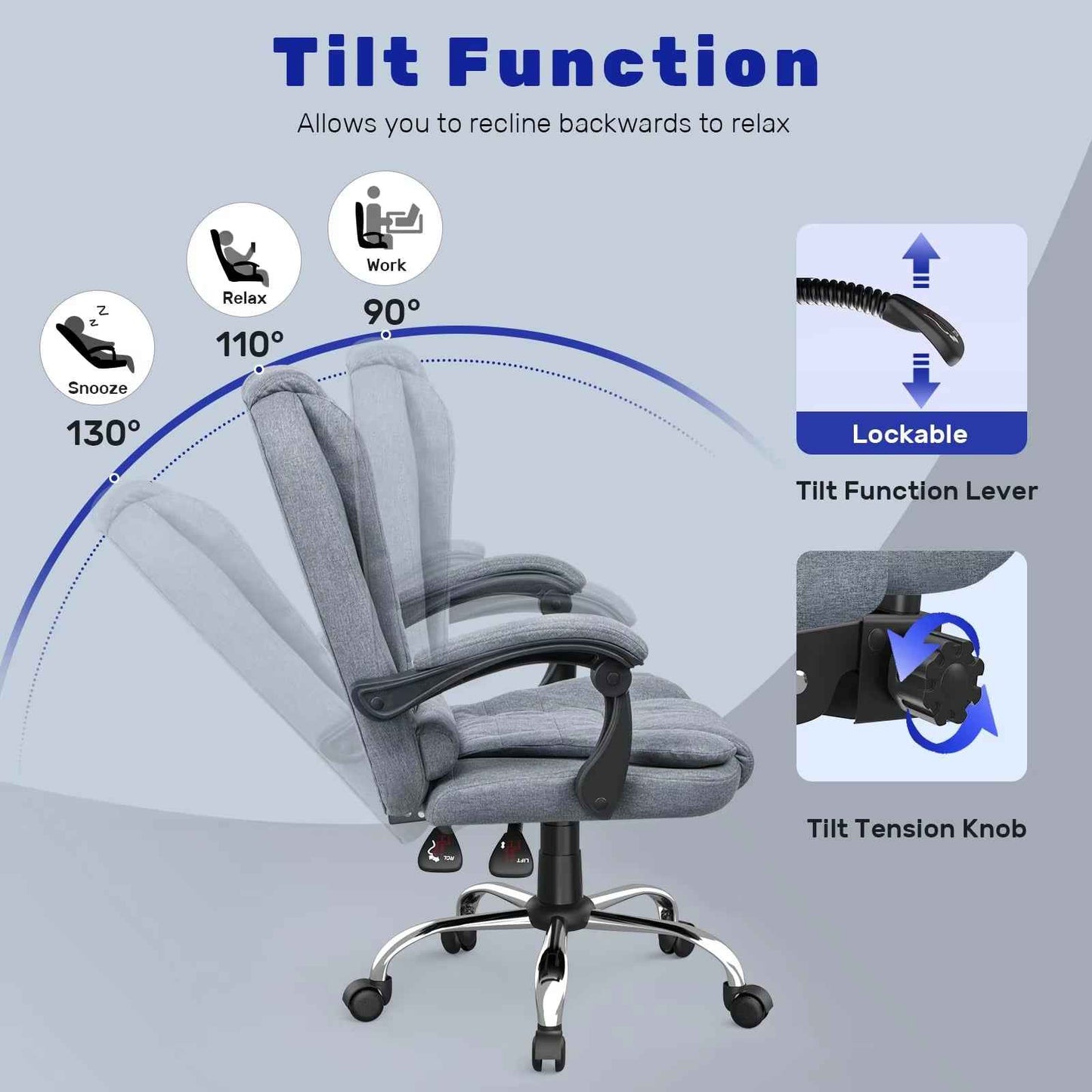 Executive Office Chair High Back Desk Chair Ergonomic Recliner Computer Chair - Ergo Heights