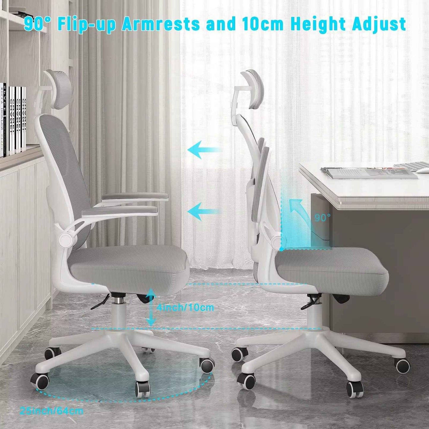 Ergo Heights Ergonomic Lumbar Support Chair with Headrest - Ergo Heights