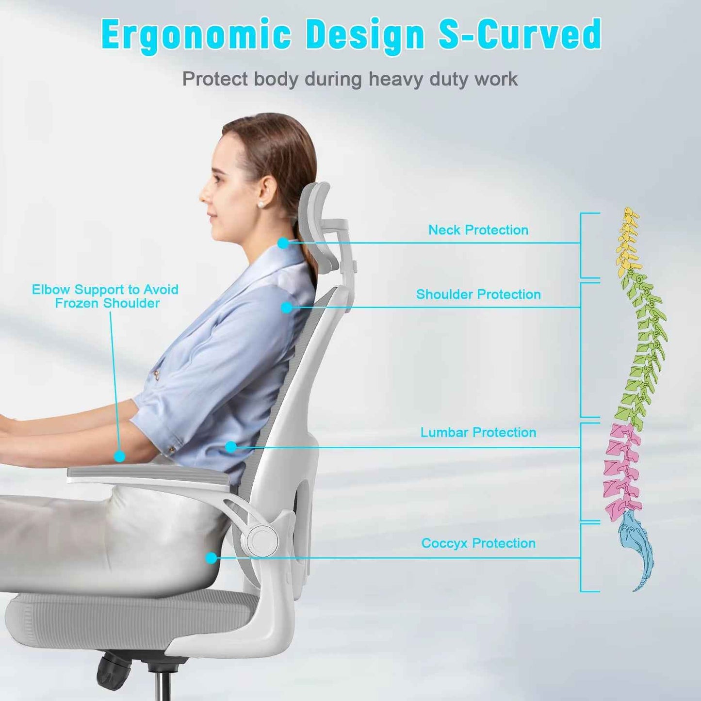 Ergo Heights Ergonomic Lumbar Support Chair with Headrest - Ergo Heights