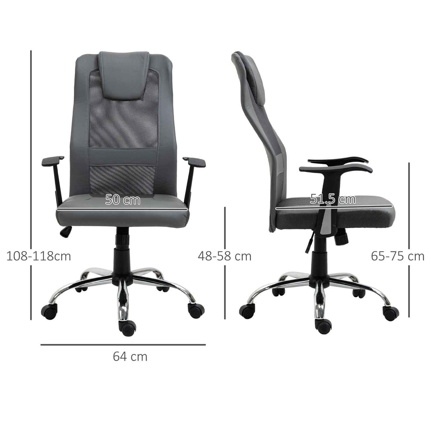High Back Mesh Office Chair Swivel Desk Chair with Adjustable Height - Ergo Heights