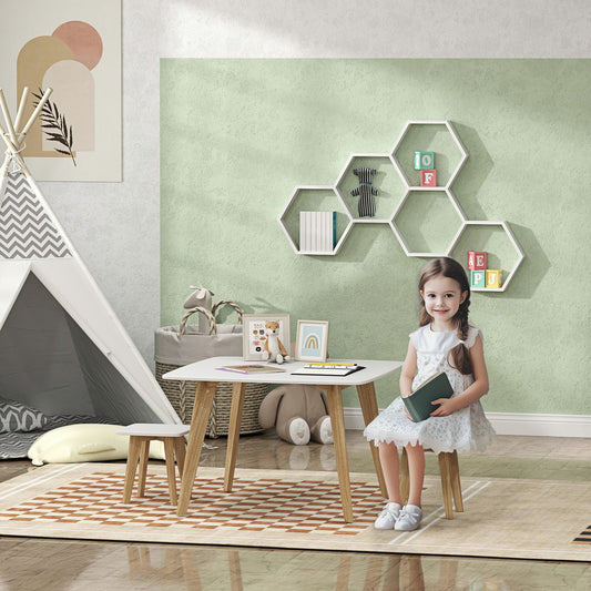 Ergo Heights Kids Desk and Chair Set with Wooden Legs.